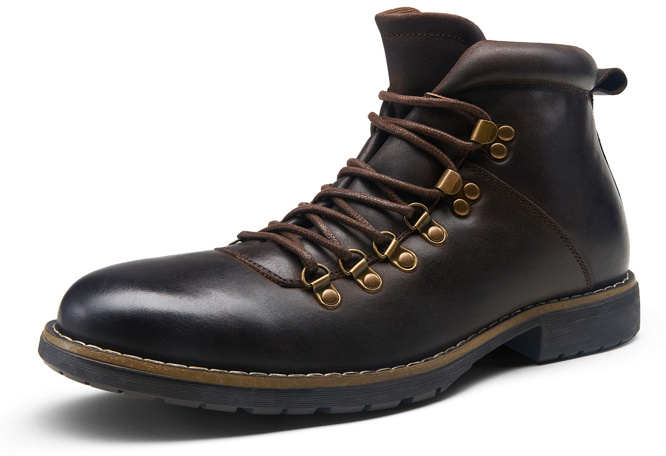 Vostey Men's Casual Motorcycle Combat Ankle Dress Boots - Waterproof Leather Boots for Outdoor Work, Riding & Everyday Wear