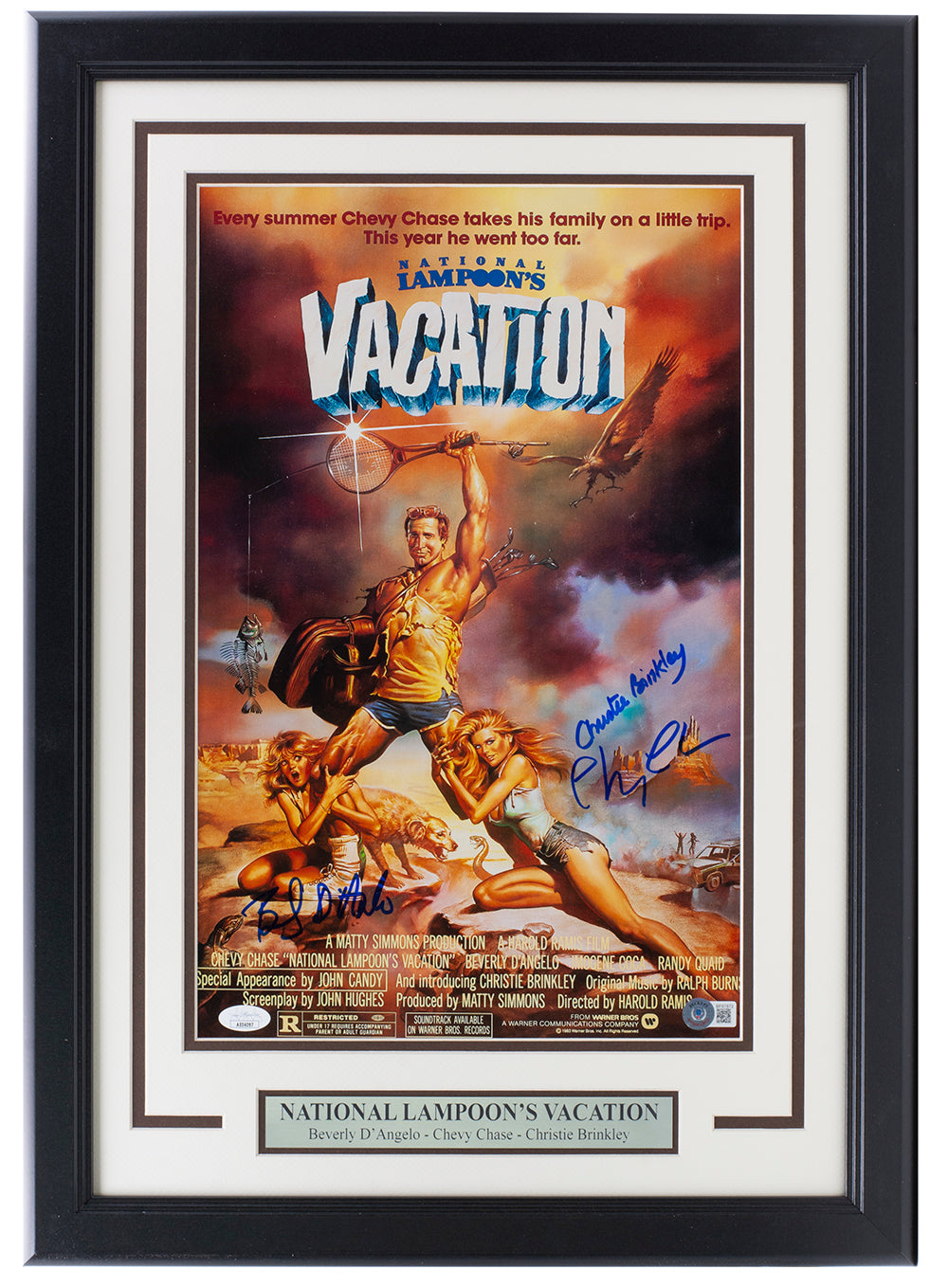 Chevy Chase & D'Angelo Brinkley Signed Framed 11x17 National Lampoon's Vacation Photo with JSA COA - Autographed Movie Memorabilia for Home Theater Decor & Collector's Display