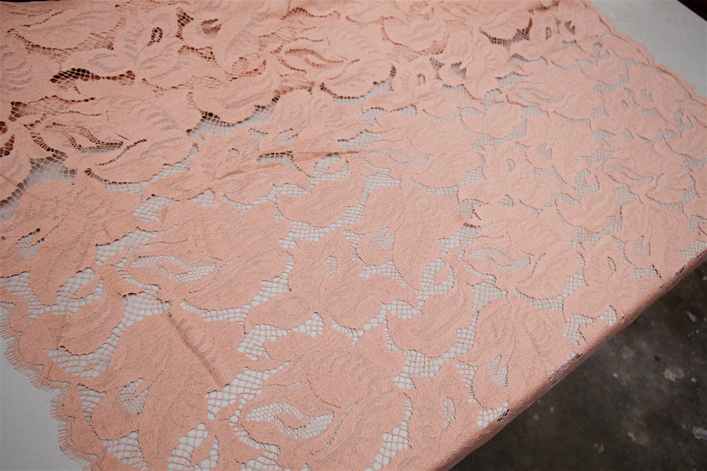 Elegant Apricot Lace Trim - Delicate Floral Lace Fabric for Wedding Dresses, Bridal Gowns, DIY Crafts & Home Decor