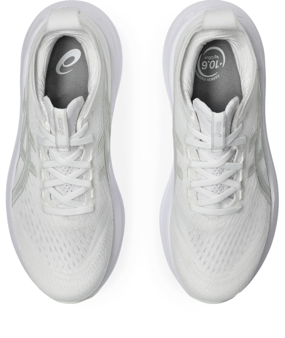 ASICS Women's Gel-Nimbus 27 Running Shoes - 100% White/Glacier Grey - Lightweight Cushioned Sneakers for Road Running, Jogging & Gym Workouts