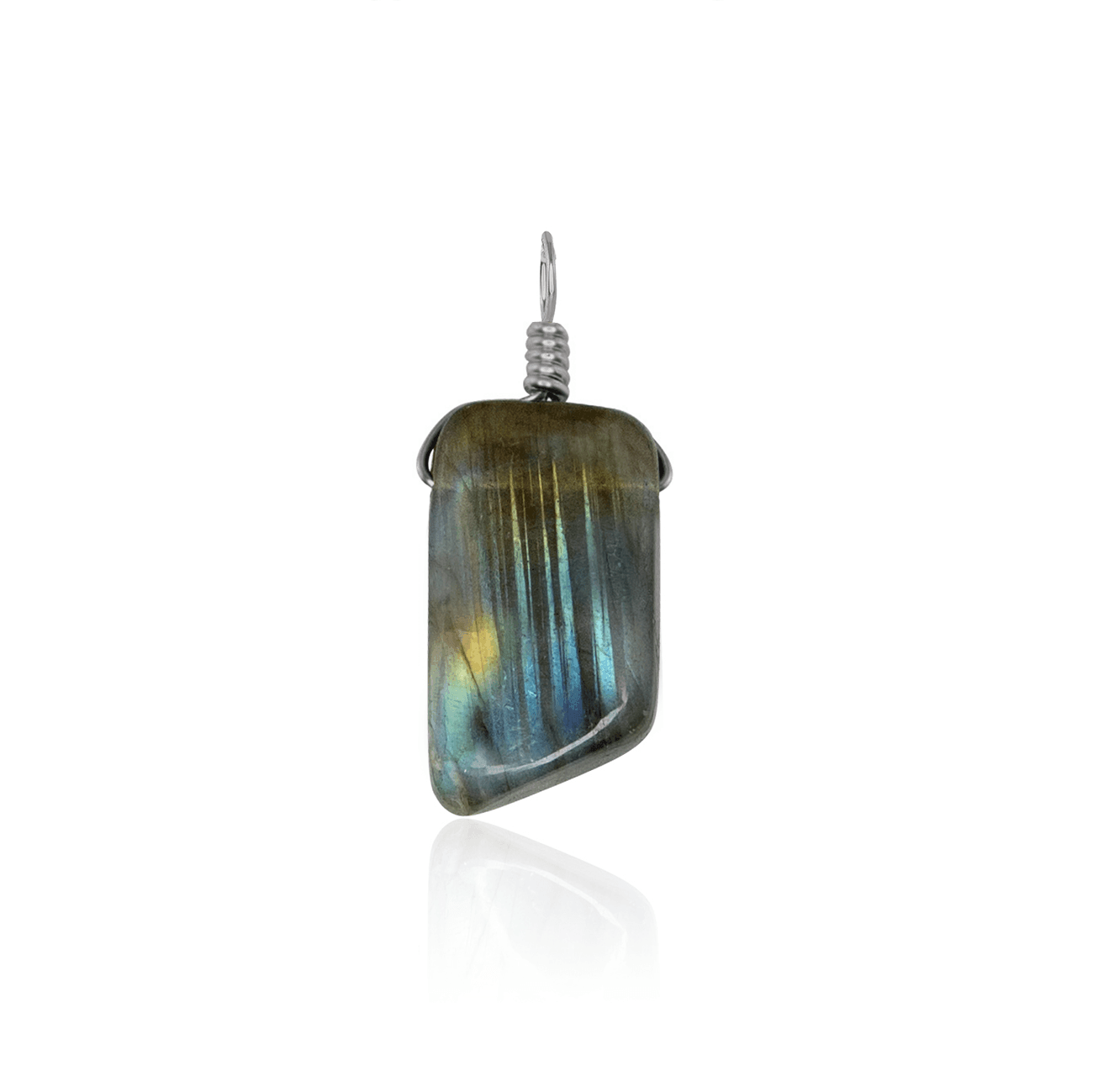 Natural Labradorite Crystal Pendant Necklace - Smooth Polished Stone with Gentle Point - Perfect for Meditation, Energy Healing & Spiritual Jewelry Gifts