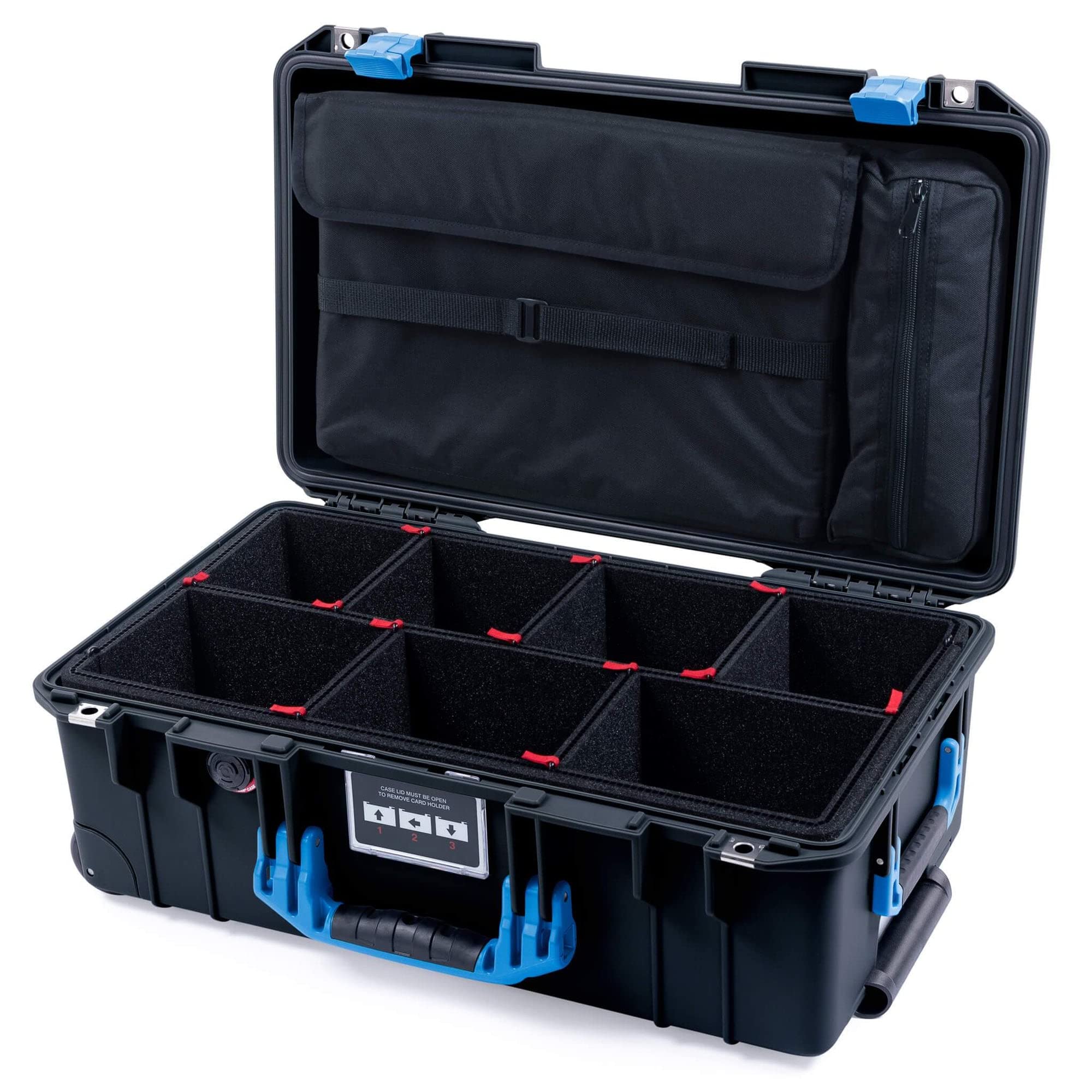 Pelican 1535 Air Case with TrekPak Dividers & Laptop Pouch - Waterproof Black & Blue Travel Case for Camera, Drone & Electronics - Perfect for Air Travel, Outdoor Adventures & Equipment Protection
