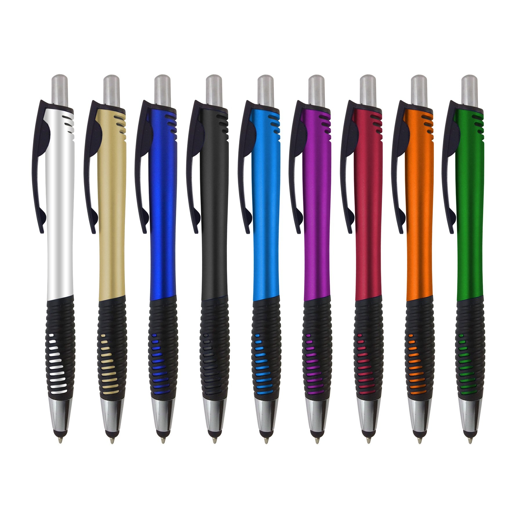 2-in-1 Stylus Pen for Touch Screen & Writing - Ultra Sensitive Tip Compatible with iPad, iPhone, Kindle, Nook, Samsung Galaxy & More - 9 Pack Assorted Colors - Perfect for Digital Art, Note Taking & Tablet Use