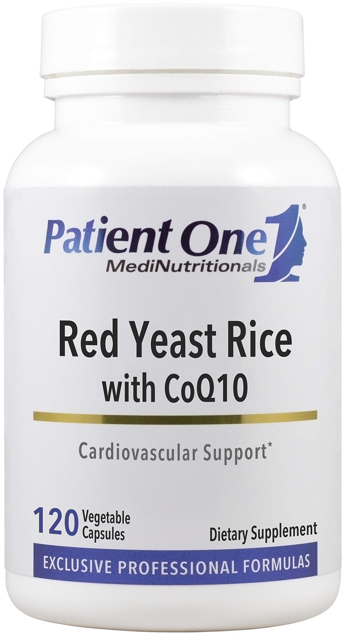 Patient One Red Yeast Rice with CoQ10 Supplement - 600mg RYR & 50mg CoQ10 for Heart Health & Healthy Lipid Metabolism Support - 120 Capsules | Natural Cholesterol Management & Cardiovascular Wellness