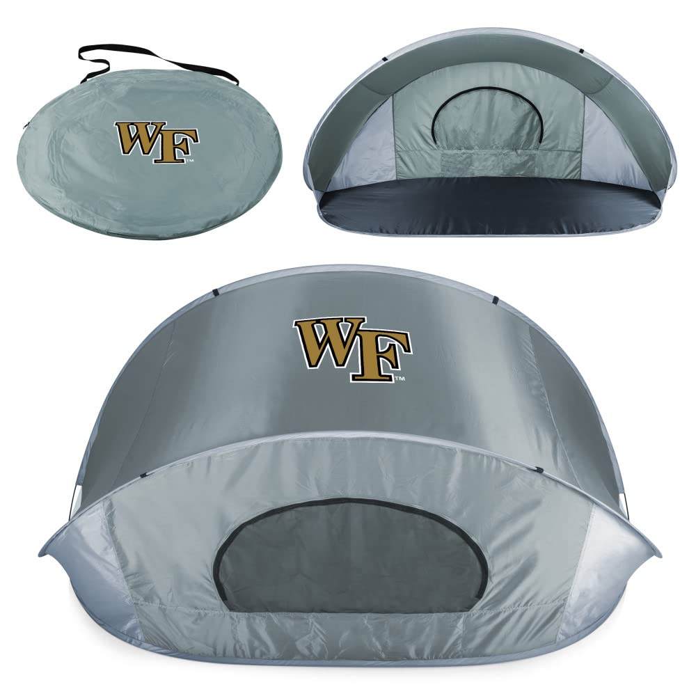 PICNIC TIME NCAA Georgia Tech Yellow Jackets Manta Portable Beach Tent - Pop Up Sun Shelter for Outdoor, Camping, Picnics & Beach Days (Gray with Black Accents)