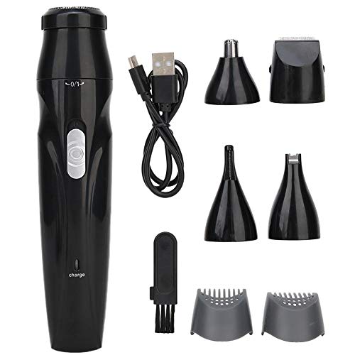 5-in-1 Rechargeable Electric Facial Hair Trimmer for Men - Nose Ear Eyebrow & Body Grooming Kit | Precision Hair Clipper for Personal Grooming at Home or Travel | Perfect for Beards, Nose Hair & Eyebrow Trimming