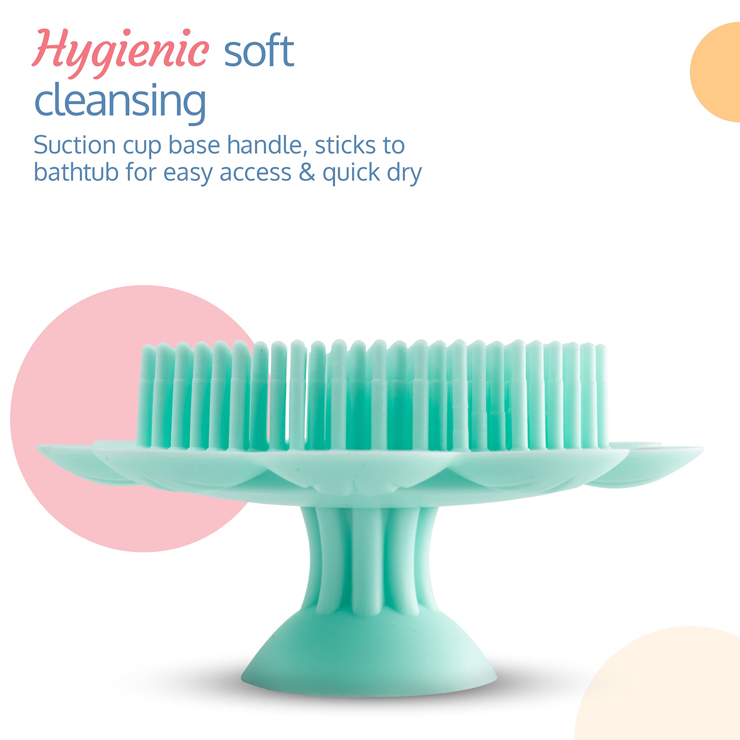 LuvLap Baby Silicone Shower Brush - Gentle Bath Scrubber & Loofah for Newborns & Infants | Exfoliating Scalp & Body Massager | Soft Silicone Bath Brush for Sensitive Skin (Green) | Perfect for Baby Bath Time & Spa-Like Care