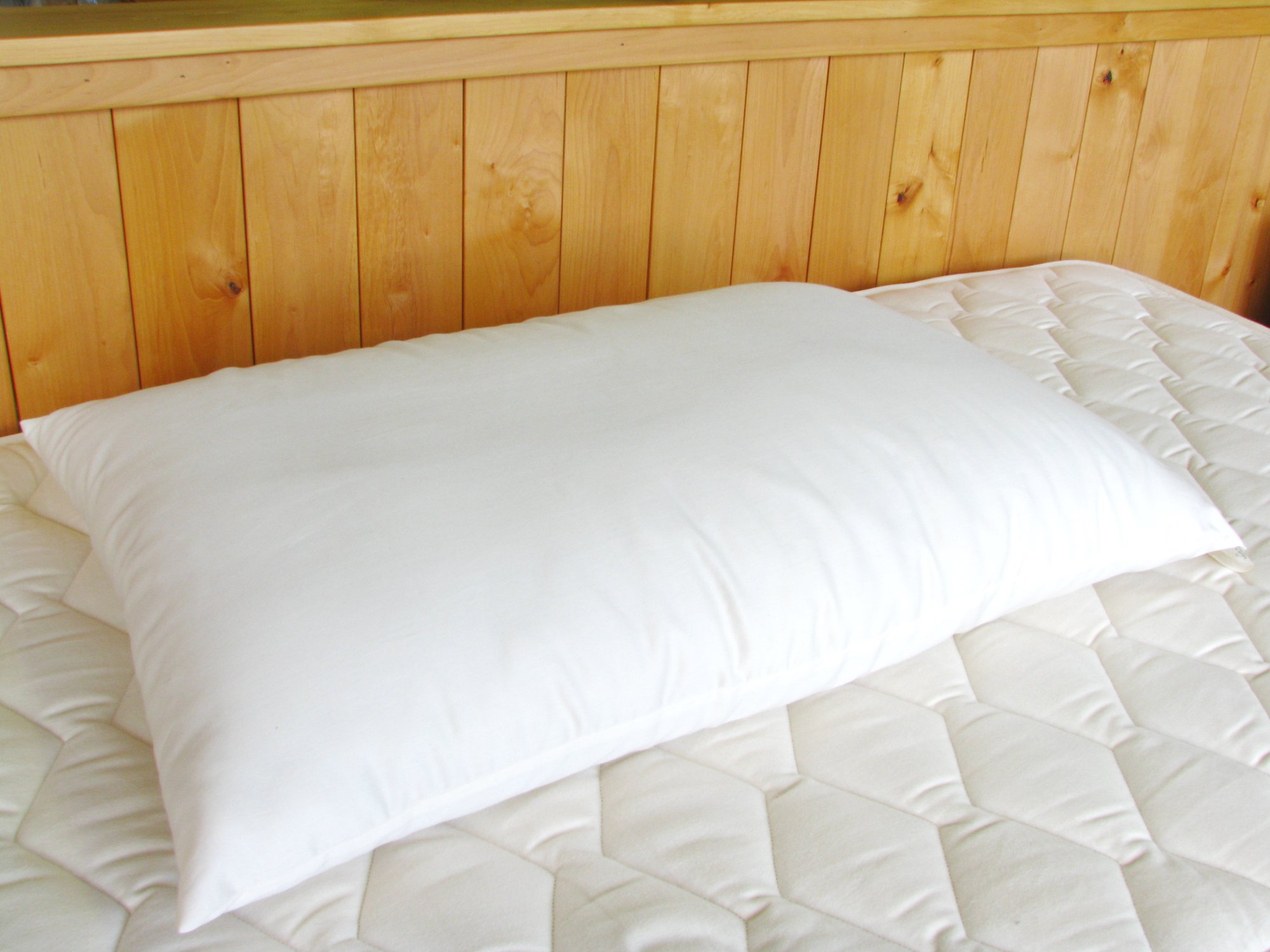 Holy Lamb Organics Natural Wool Filled Queen Size Bed Pillow - Hypoallergenic & Breathable for Allergy Relief & Better Sleep
