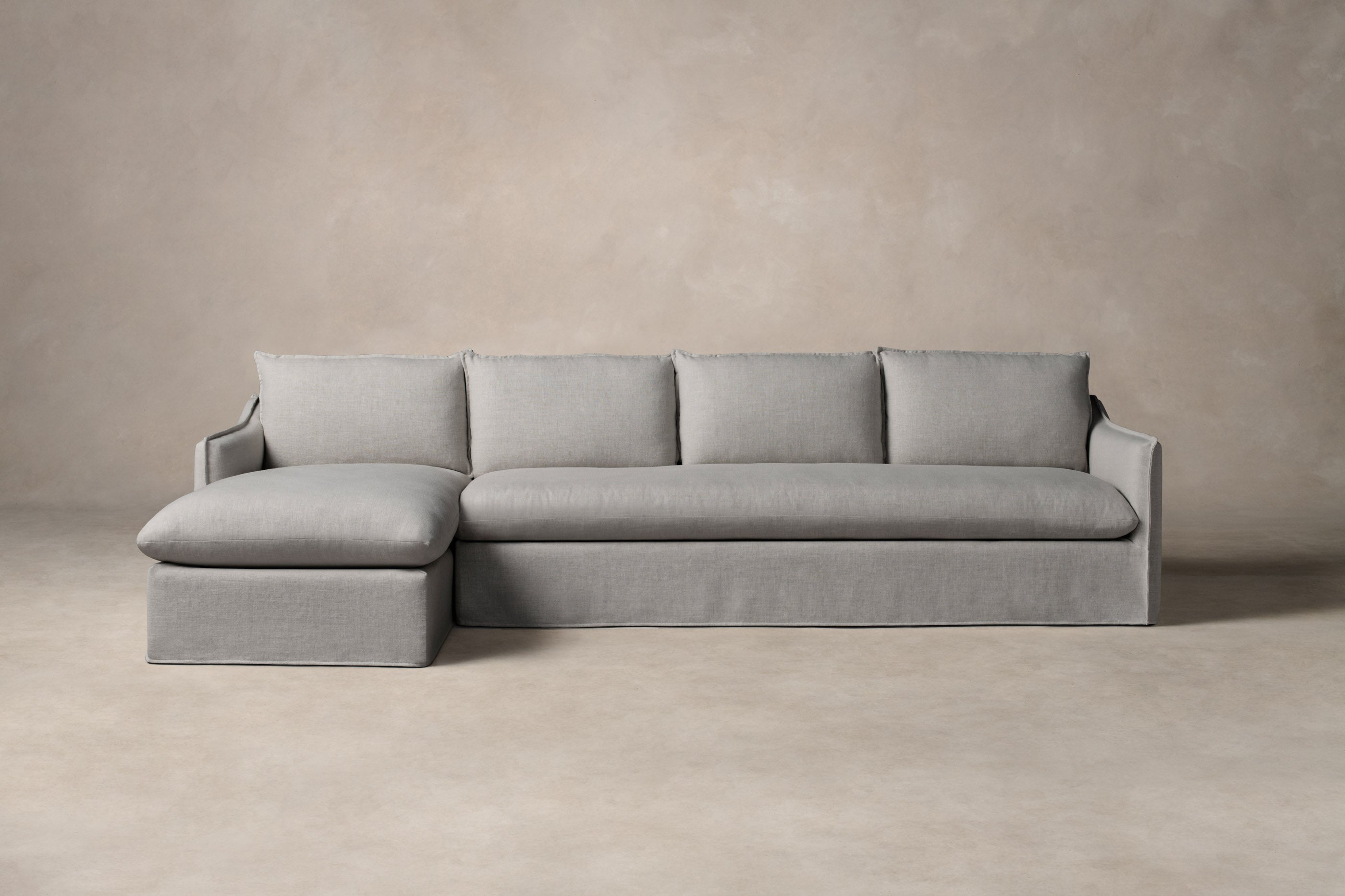 Dune Sectional Sofa - Performance Woven Chenille Fabric with Steel Frame | Modern Living Room Furniture for Home Theater & Family Gatherings