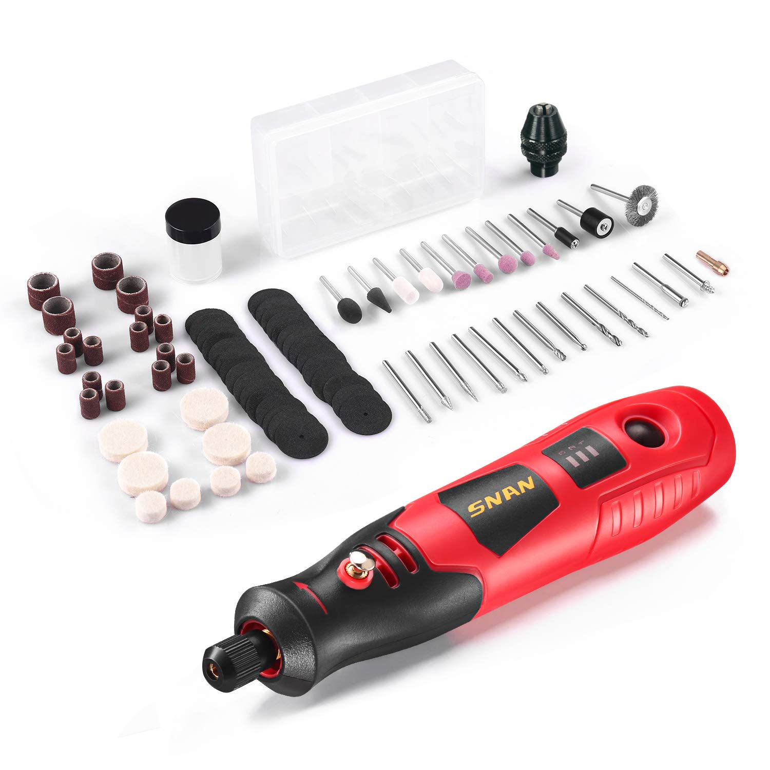 **SNAN Cordless Rotary Tool Kit with 80 Accessories - 3.7V Li-ion Battery, 1500mAh, USB Charging - Mini Portable Rotary Tool for DIY, Crafting, Jewelry Making & Small Projects - Perfect for Home Repairs, Wood Carving & Metal Polishing**