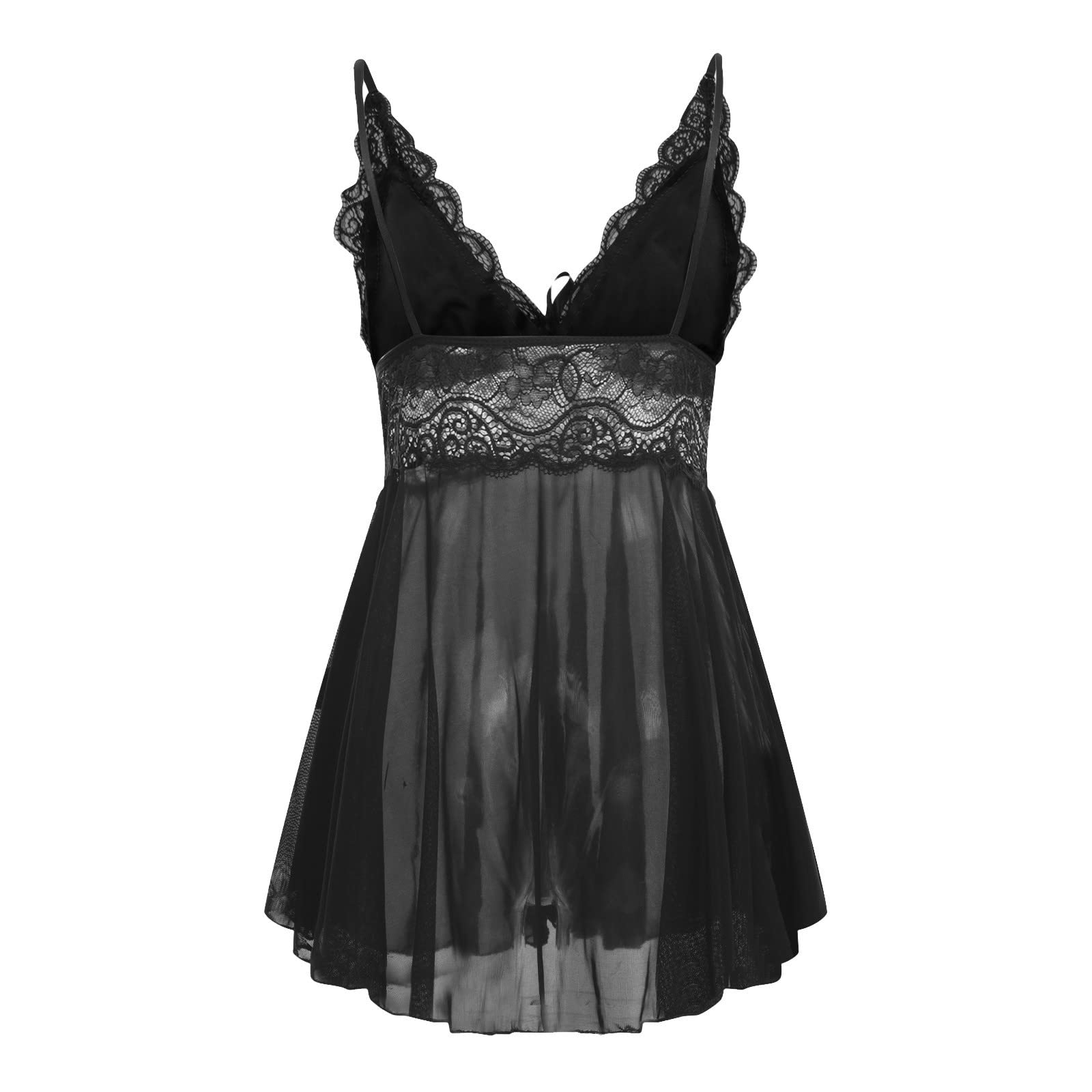 Sexy Lace Babydoll Lingerie Set for Women - Deep V Neck Chemise & Matching Briefs | Exotic Sleepwear for Romantic Nights, Boudoir Photography & Special Occasions