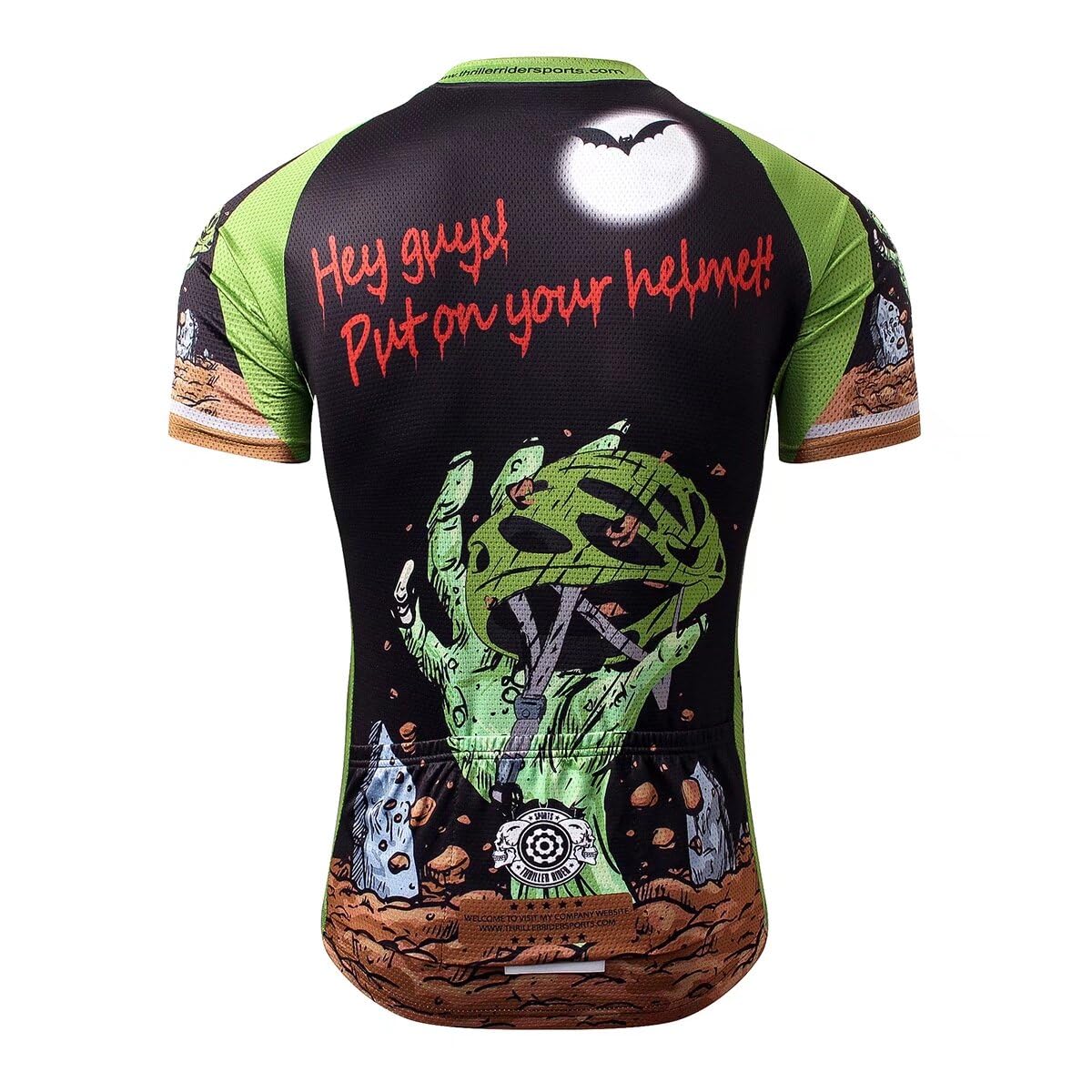 Men's Horror Halloween Mountain Bike Jersey - Thriller Rider Sports Short Sleeve Cycling Shirt for Outdoor Adventures | Perfect for Halloween Rides, Trail Cycling & Costume Parties