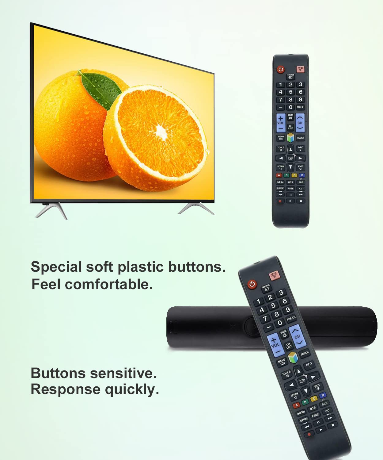 Universal Replacement Remote Control for Samsung Smart TV - Compatible with 4K UHD QLED Plasma LCD Models (AA59-00559A, AA59-00580A, AA59-00582A, AA59-00594A, AA59-00637A, AA59-00638A, AA59-00652A, UN40EH5300F) - Perfect for Home Entertainment & Smart Hub Navigation