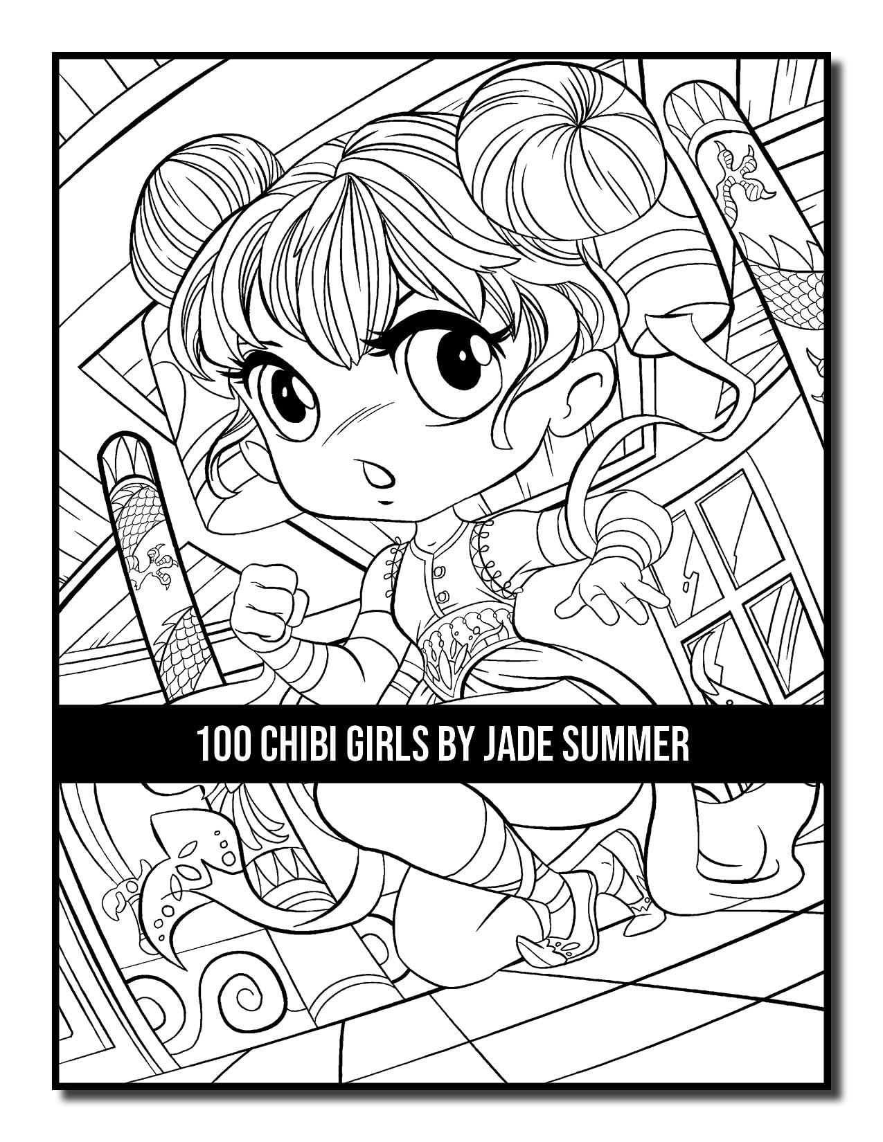 100 Chibi Girls: Cute & Fantasy Adult Coloring Book with Horror & Christmas Themes - Perfect for Stress Relief, Gifts & Creative Relaxation