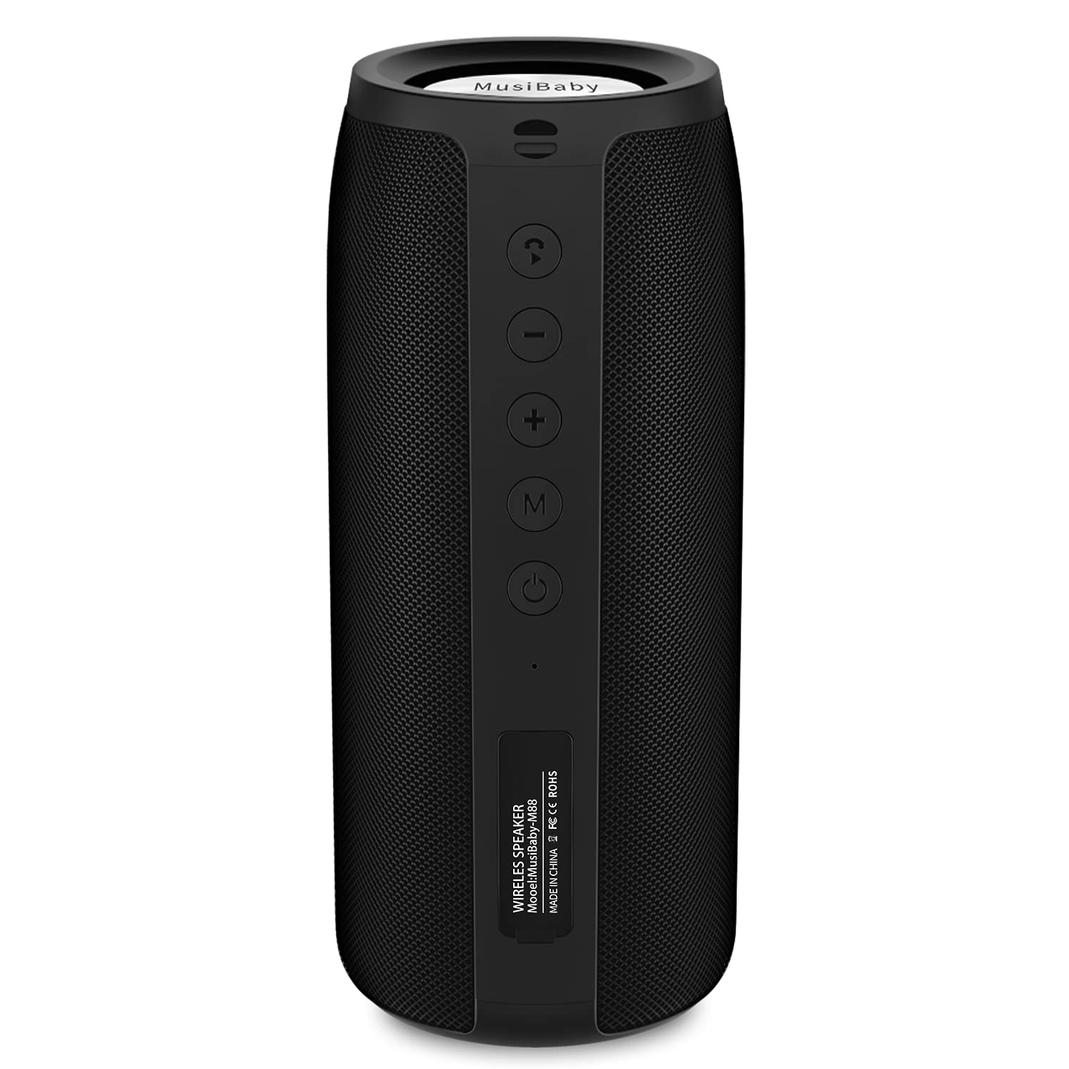 MusiBaby M88 Bluetooth Speaker with Dual Pairing, Bluetooth 5.3, Loud Stereo Sound, Booming Bass, 30H Playtime - Perfect for Home, Outdoor Parties, Beach, Camping, and Travel