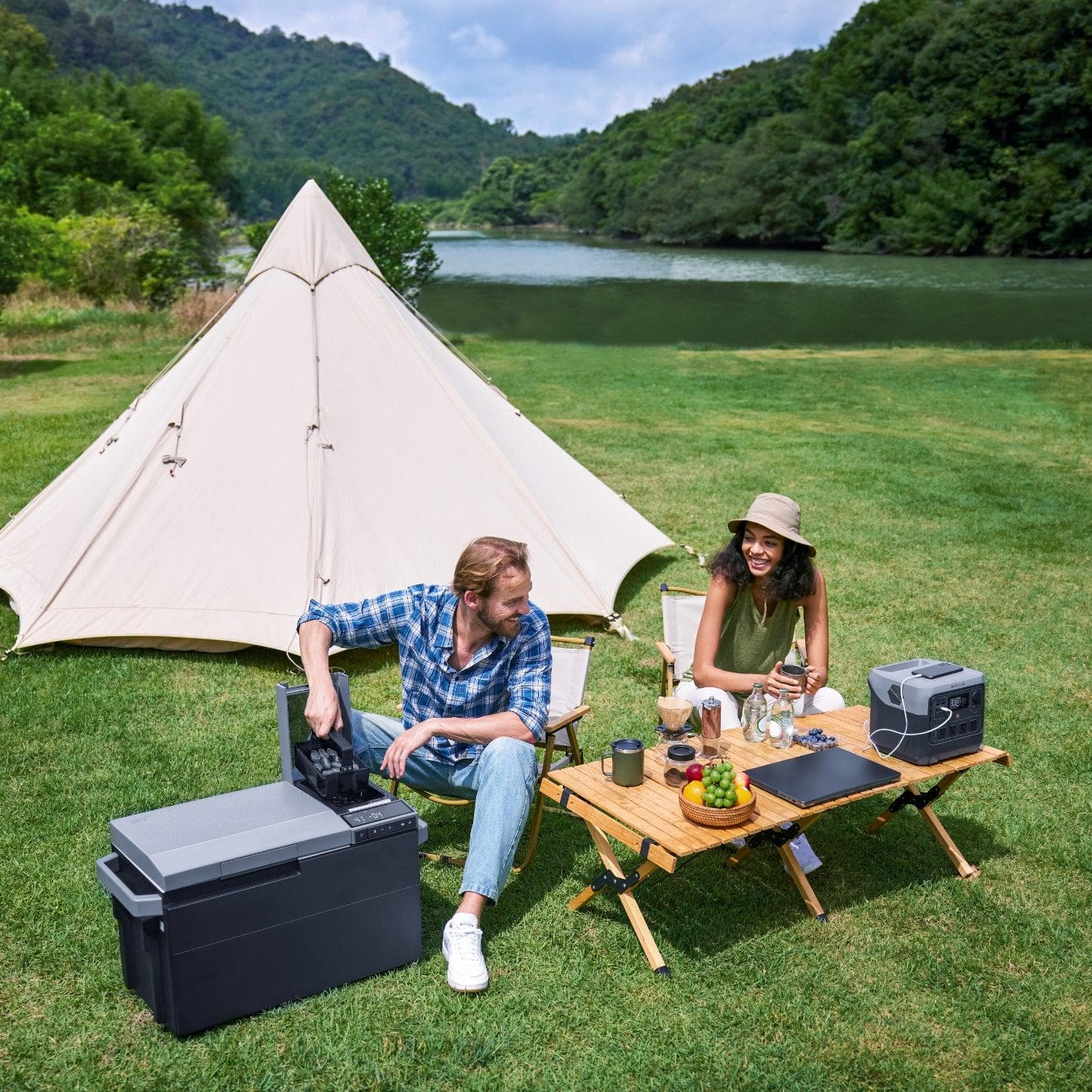 EcoFlow GLACIER Portable Refrigerator & EcoFlow RIVER 2 Pro Power Station - Solar Generator for Camping, RV, Outdoor Adventures & Emergency Backup Power