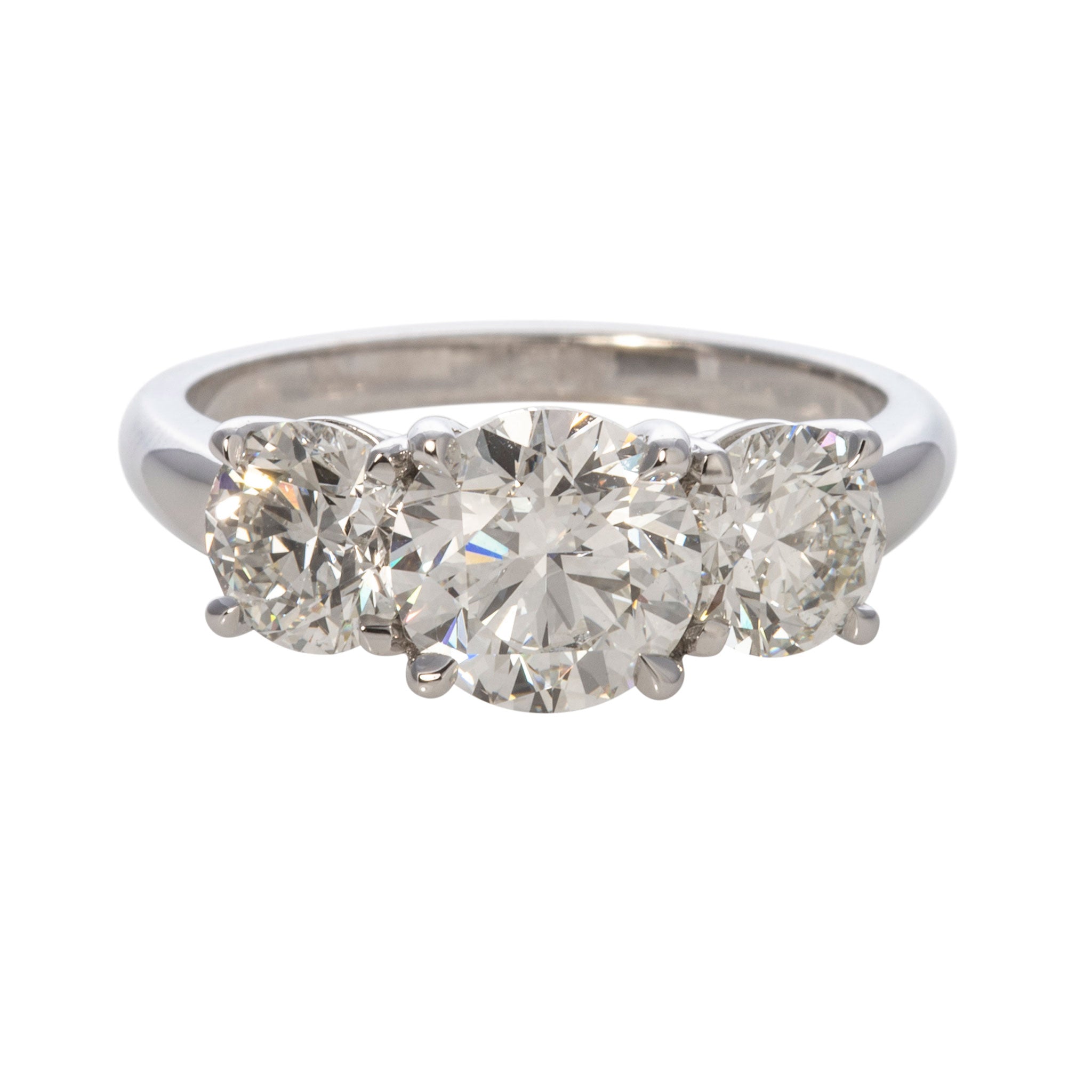 2.90ctw Round Brilliant Cut Diamond Three Stone Engagement Ring for Women - Perfect for Proposals, Anniversaries & Bridal Jewelry