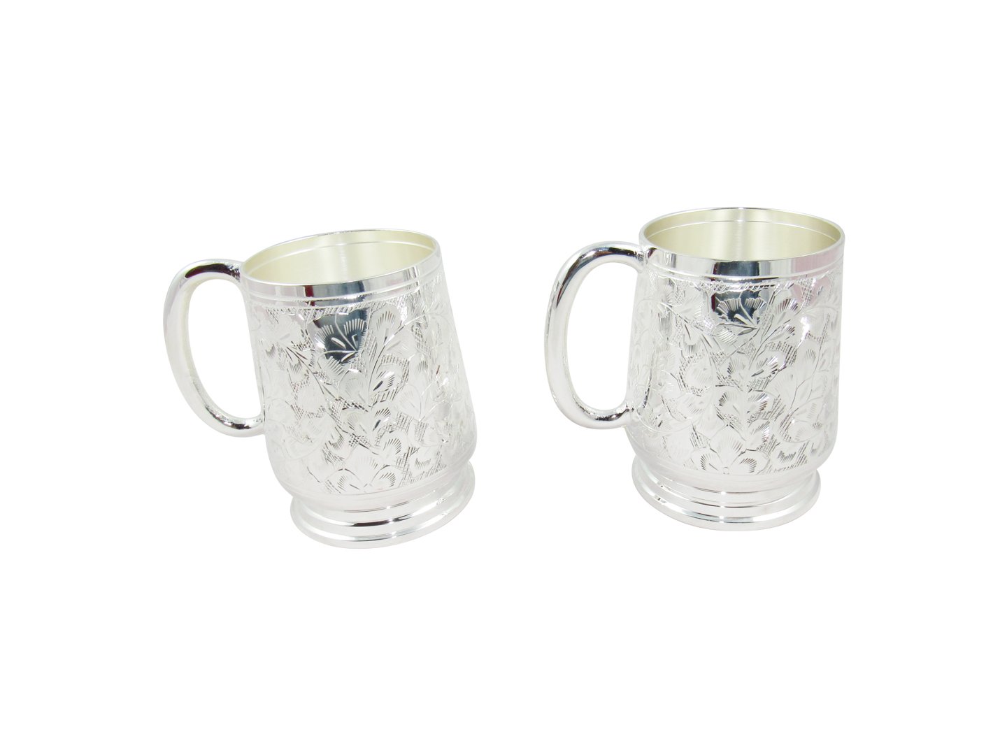 Handcrafted Silver Plated Brass Beer Mug Set - Premium Gift for Beer Lovers, Perfect for Parties, Weddings & Home Bar Decor