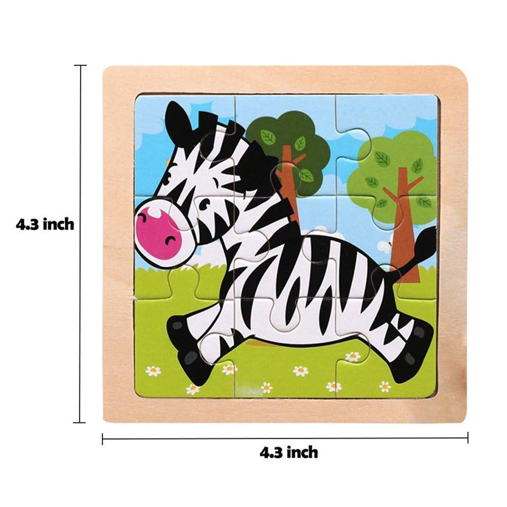 9-Piece Wooden Jigsaw Puzzle Set - Wildlife Animal Learning Toys for Toddlers & Preschool Kids (Pack of 6, SEA Animals) - Educational Montessori Toys for Early Childhood Development & Classroom Activities