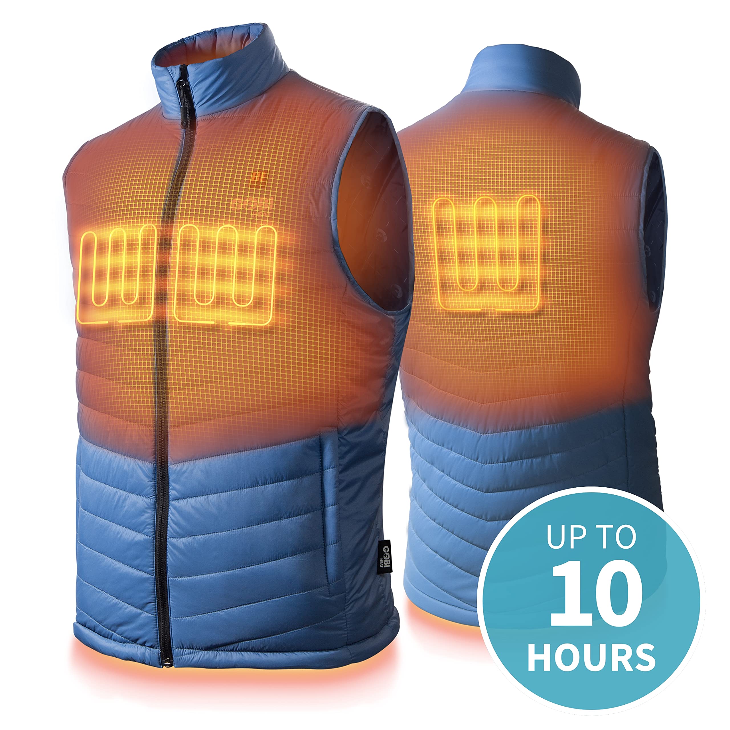 Dune Men's Heated Vest with Rechargeable Battery - 10 Hours Heating Time, Machine Washable Winter Jacket for Outdoor Activities, Hunting & Camping