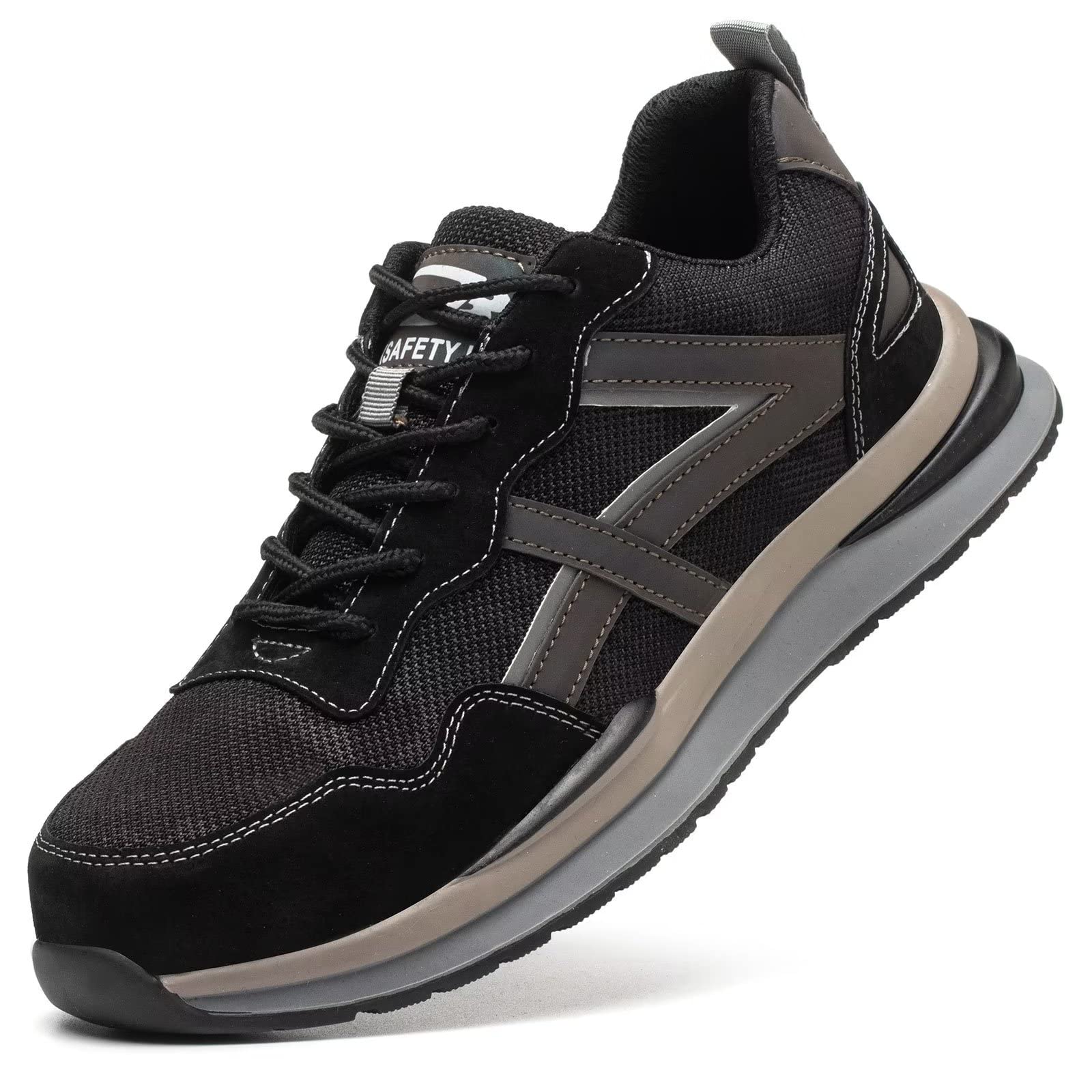 Men's Steel Toe Work Shoes - Lightweight Safety Sneakers for Construction & Industrial Work