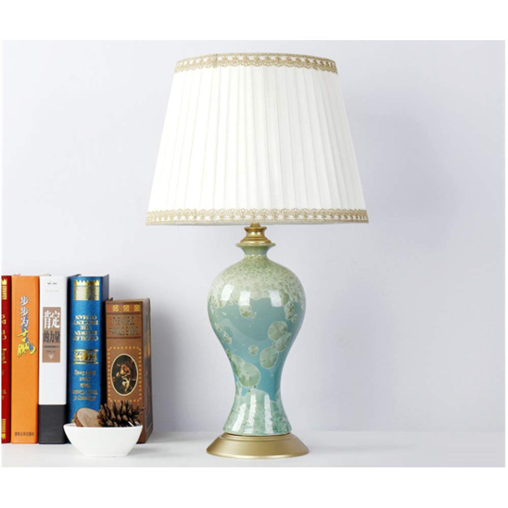 Luxury Contemporary Ceramic Table Lamp with Fabric Shade - Modern Home Decor for Living Room, Bedroom, Dining Room, Office & Hotel (Style 2, Button Switch) | Perfect for Reading, Relaxing & Creating Ambiance