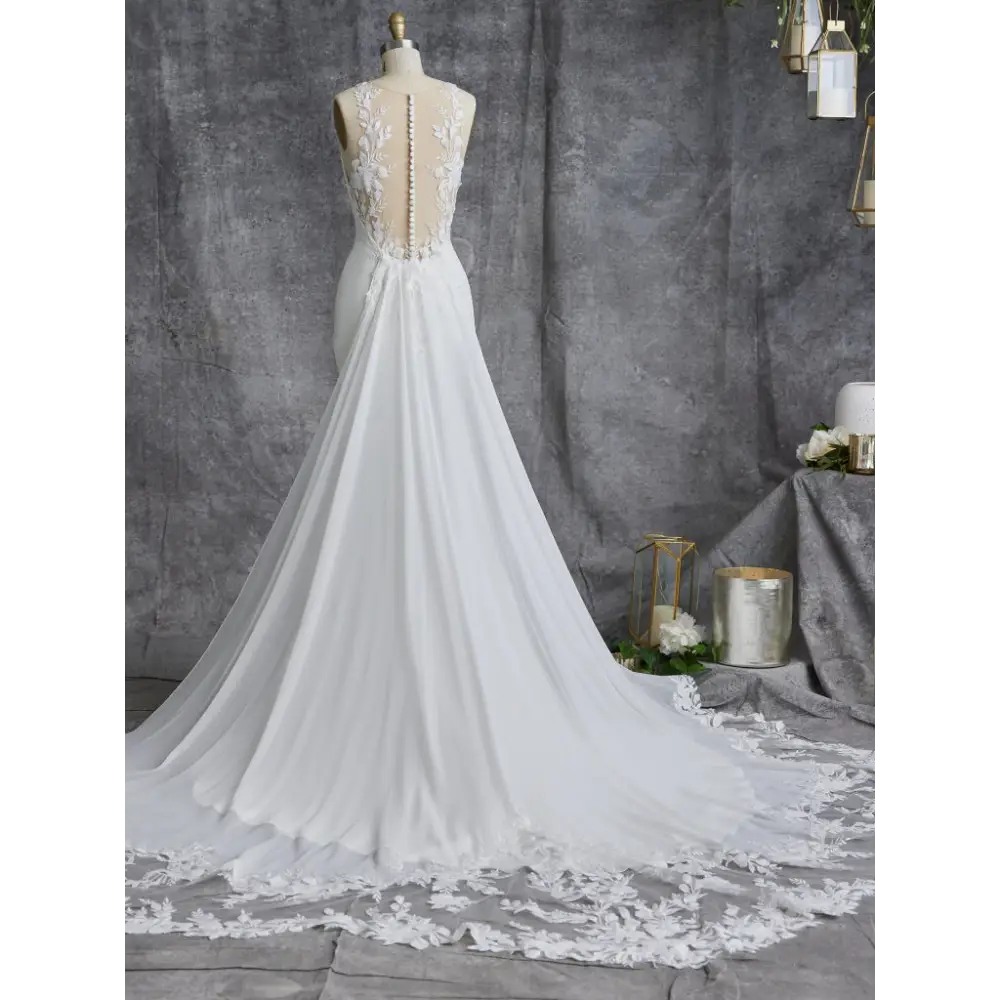 Rebecca Ingram Frida Detachable Train Wedding Dress – Elegant Bridal Gown for Church Ceremony & Reception