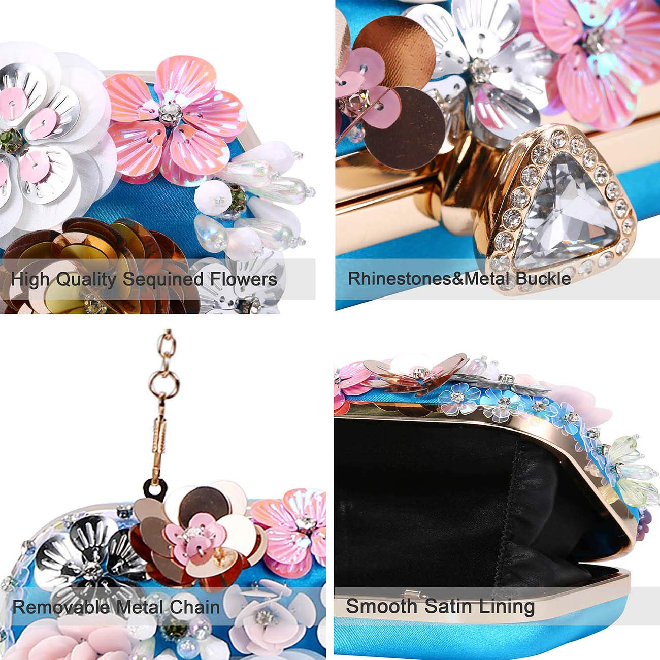Selighting Women's Elegant Beaded Pearl Flower Clutch Purse - Formal Evening Bag for Wedding, Prom, Party | Perfect for Special Occasions, Date Nights & Gala Events