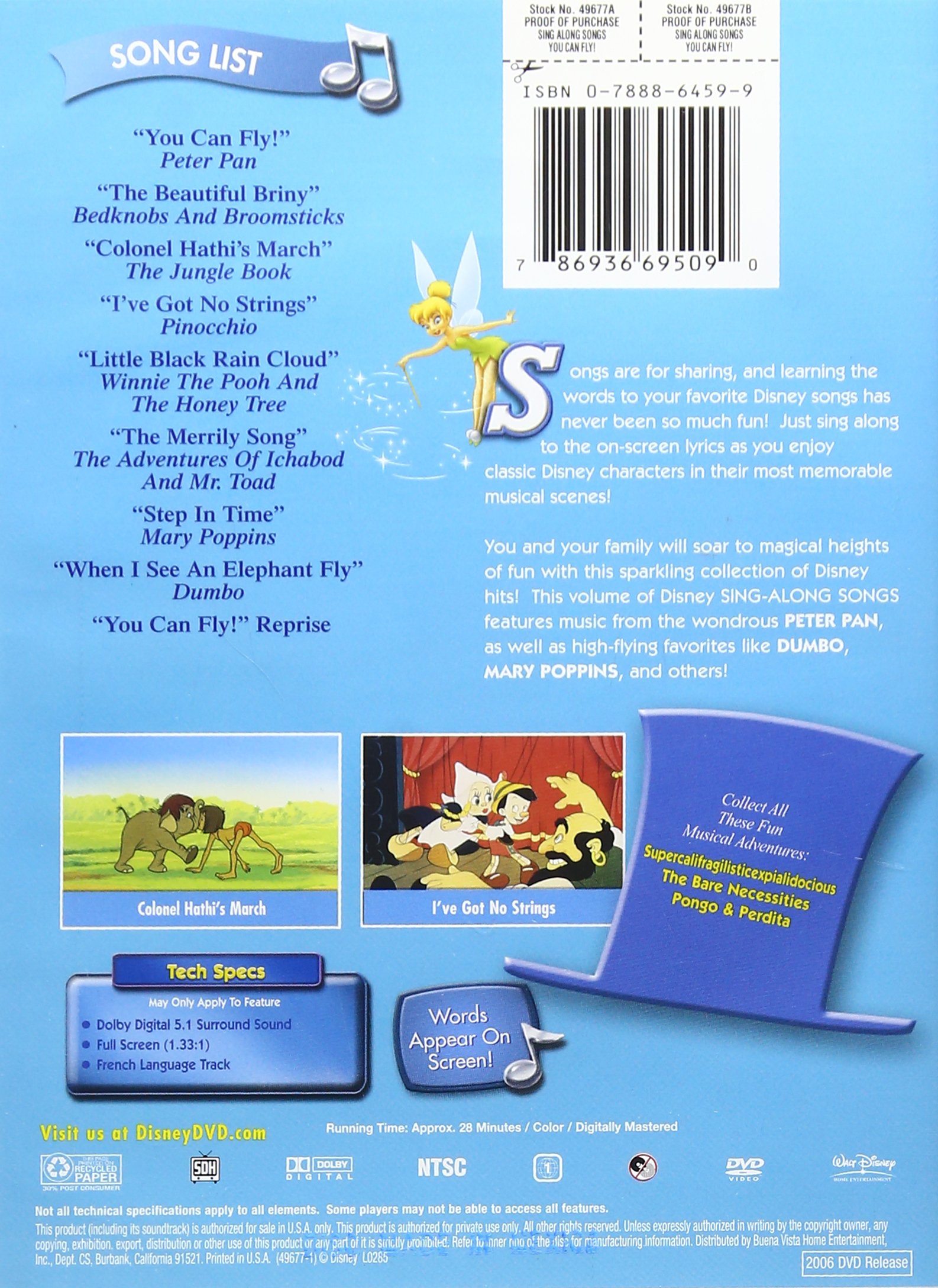 Disney's You Can Fly! Sing-Along Songs - Kids Music CD for Fun Family Time & Travel Entertainment