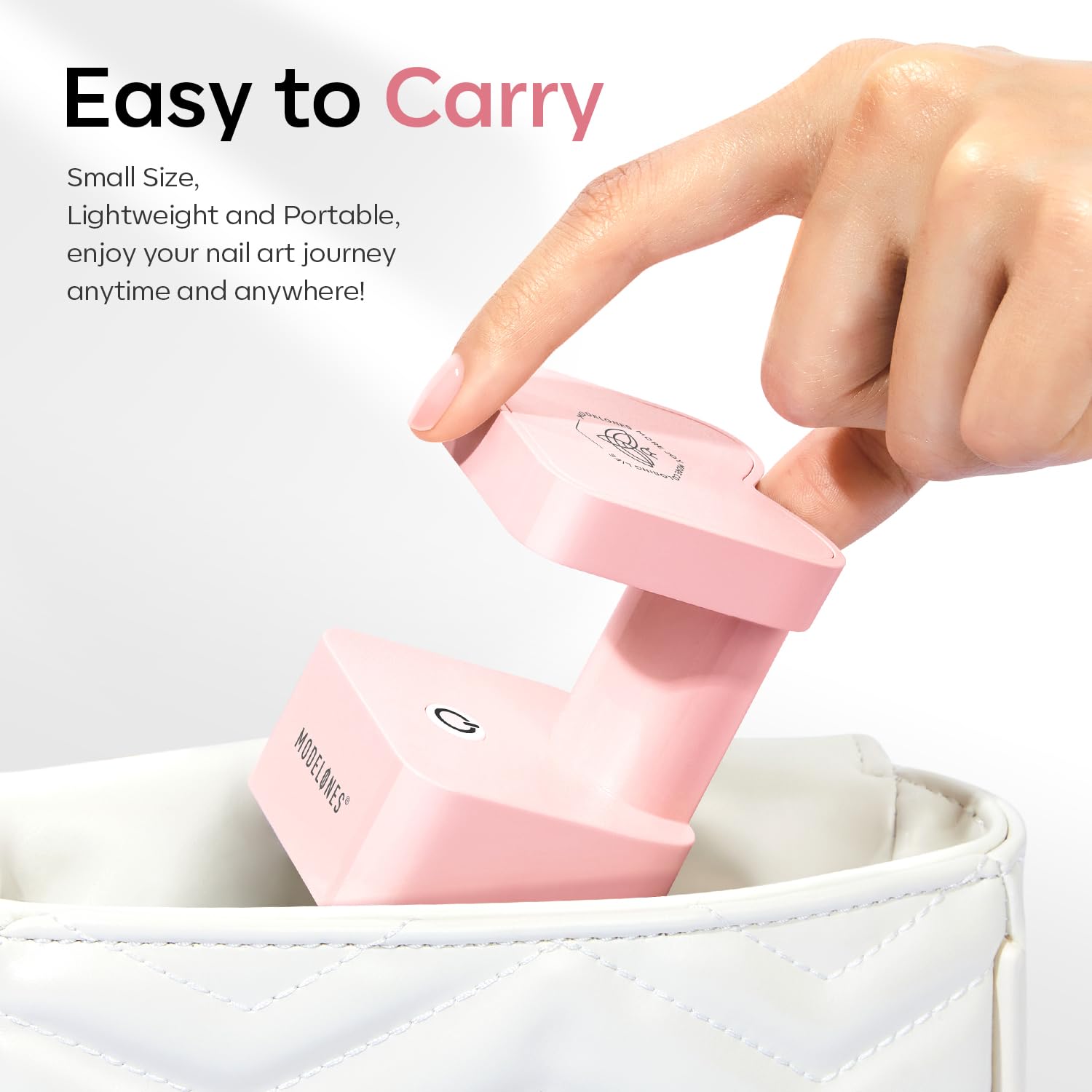 Modelones Mini UV LED Nail Lamp - Portable USB Gel Nail Cure Light for Fast Drying, Small Flash Curing Light for Gel Polish (Pink) | Perfect for Home Manicures, Salon Nail Art & Travel Nail Care
