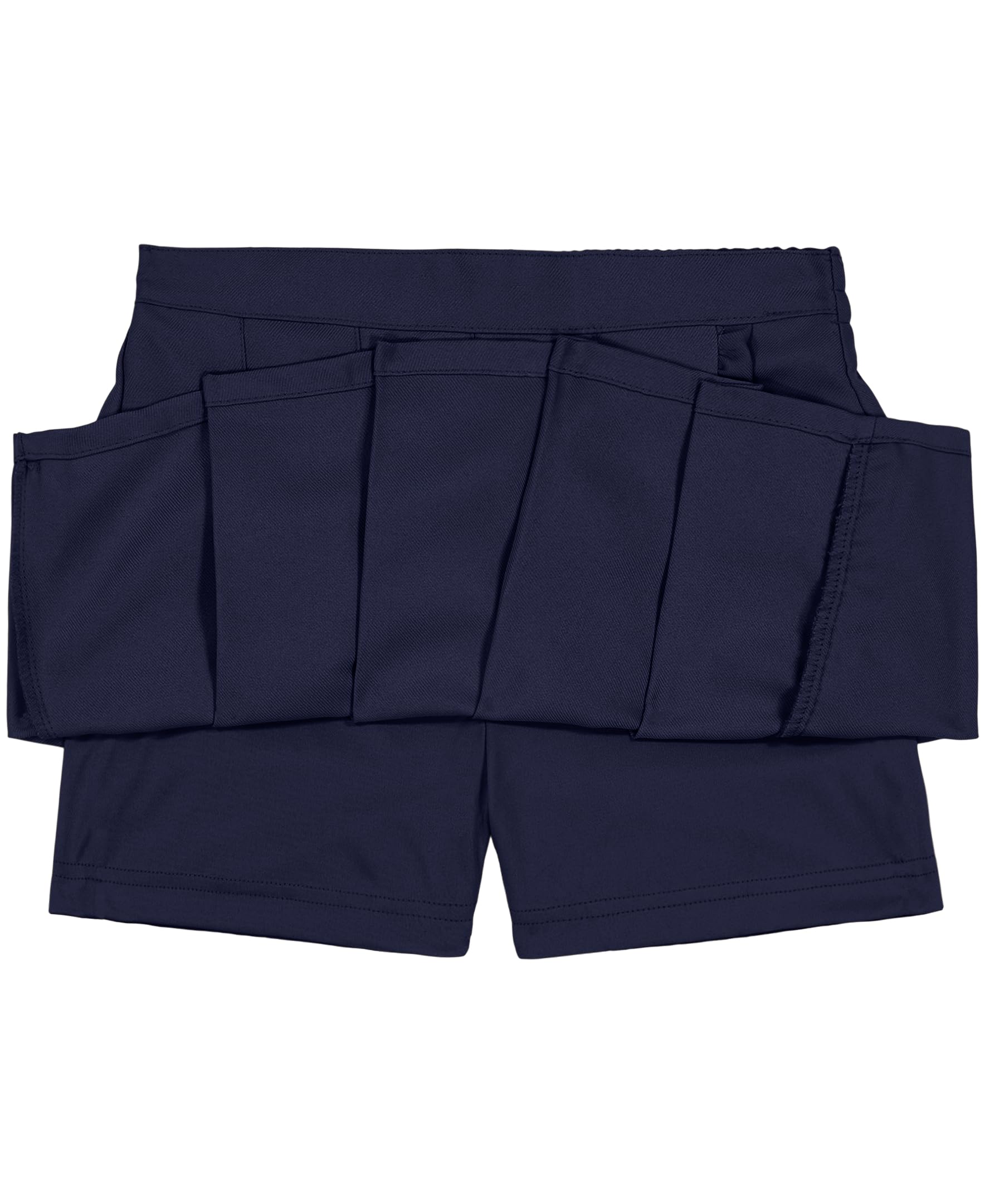 Nautica Girls' Pleated School Uniform Skirt with Built-in Undershorts - Stretchy Knit Waistband, Easy Pull-On Design for School, Church & Special Occasions
