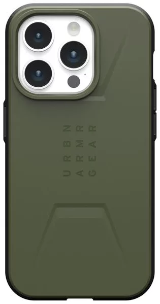 UAG Civilian Series MagSafe Compatible Case for iPhone 15 Pro (Apple Exclusive) - Olive Green | Rugged Protective Cover for Outdoor & Everyday Use