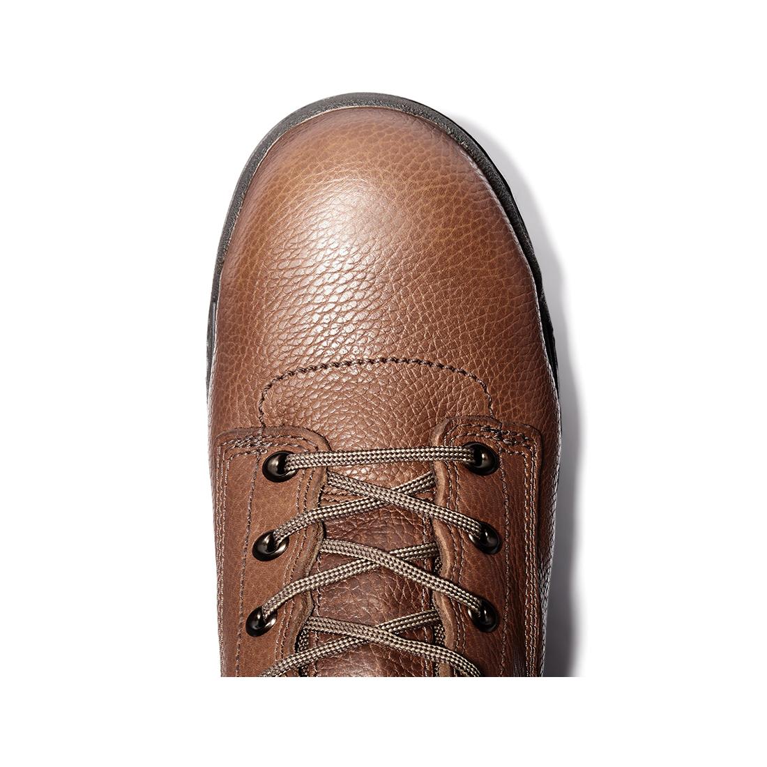 Titan® 6 Inch Alloy Toe Work Boots for Men - Brown Leather Safety Shoes with Slip Resistant Sole - Perfect for Construction, Warehouse & Industrial Work
