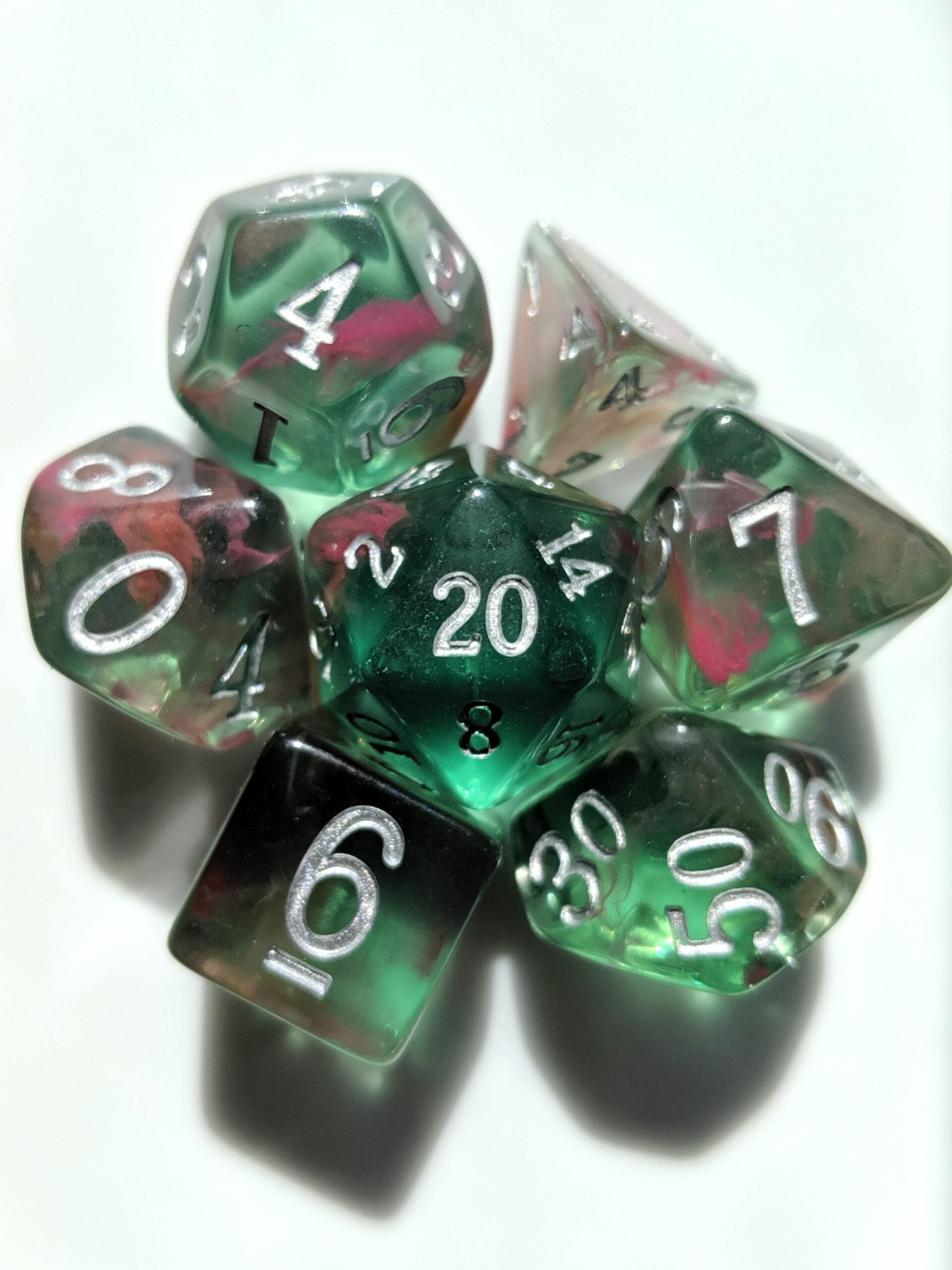 Stunning Tourmaline Nebula Dice Set - 7-Piece Polyhedral Dice for D&D, RPG, and Tabletop Gaming | Perfect for Dungeon Masters & Fantasy Role-Playing