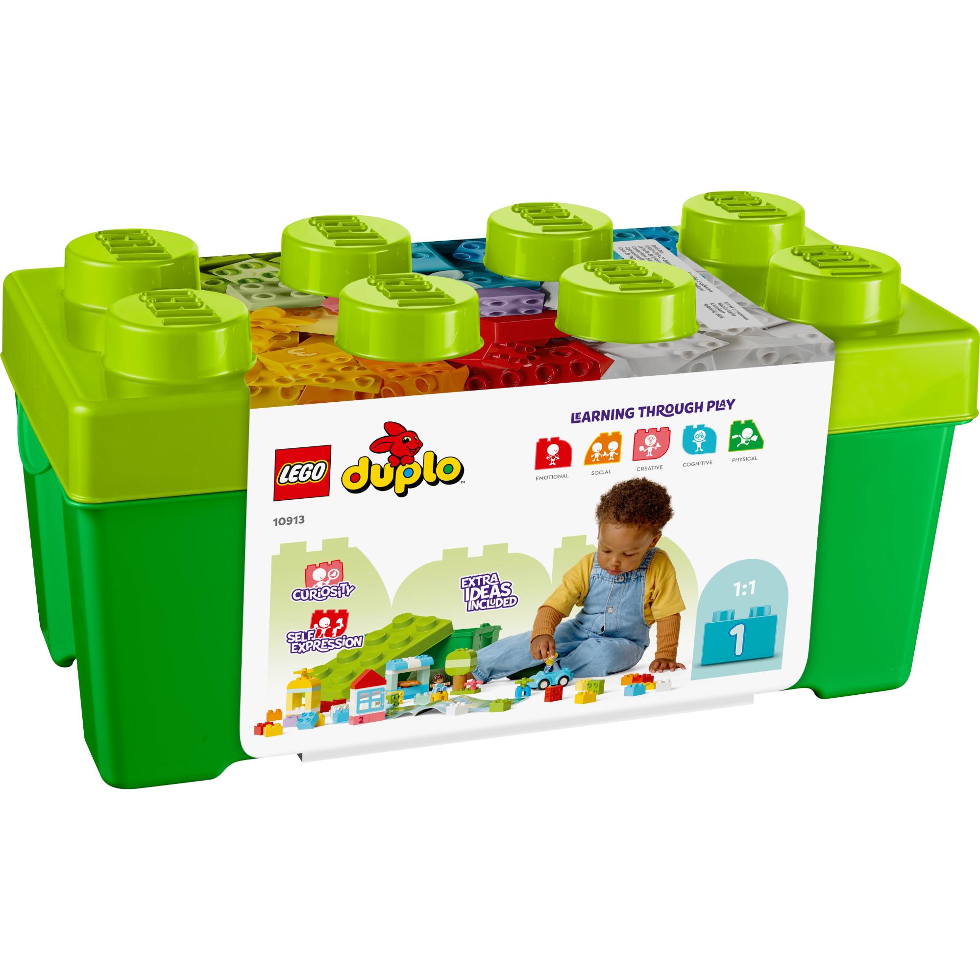 LEGO DUPLO Classic Brick Box 10913 - 80 Pieces Large Building Blocks for Toddlers Ages 1.5-5 Years - Creative Learning Toy for Preschool Kids - Perfect for Home, Classroom & Daycare Playtime