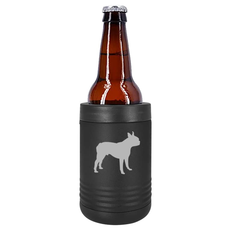 Premium Stainless Steel Double Wall Vacuum Insulated Can & Bottle Cooler - Keeps Drinks Cold for 24 Hours - Perfect for Boston Terrier Lovers, Outdoor Picnics, Beach Trips and Tailgating Parties