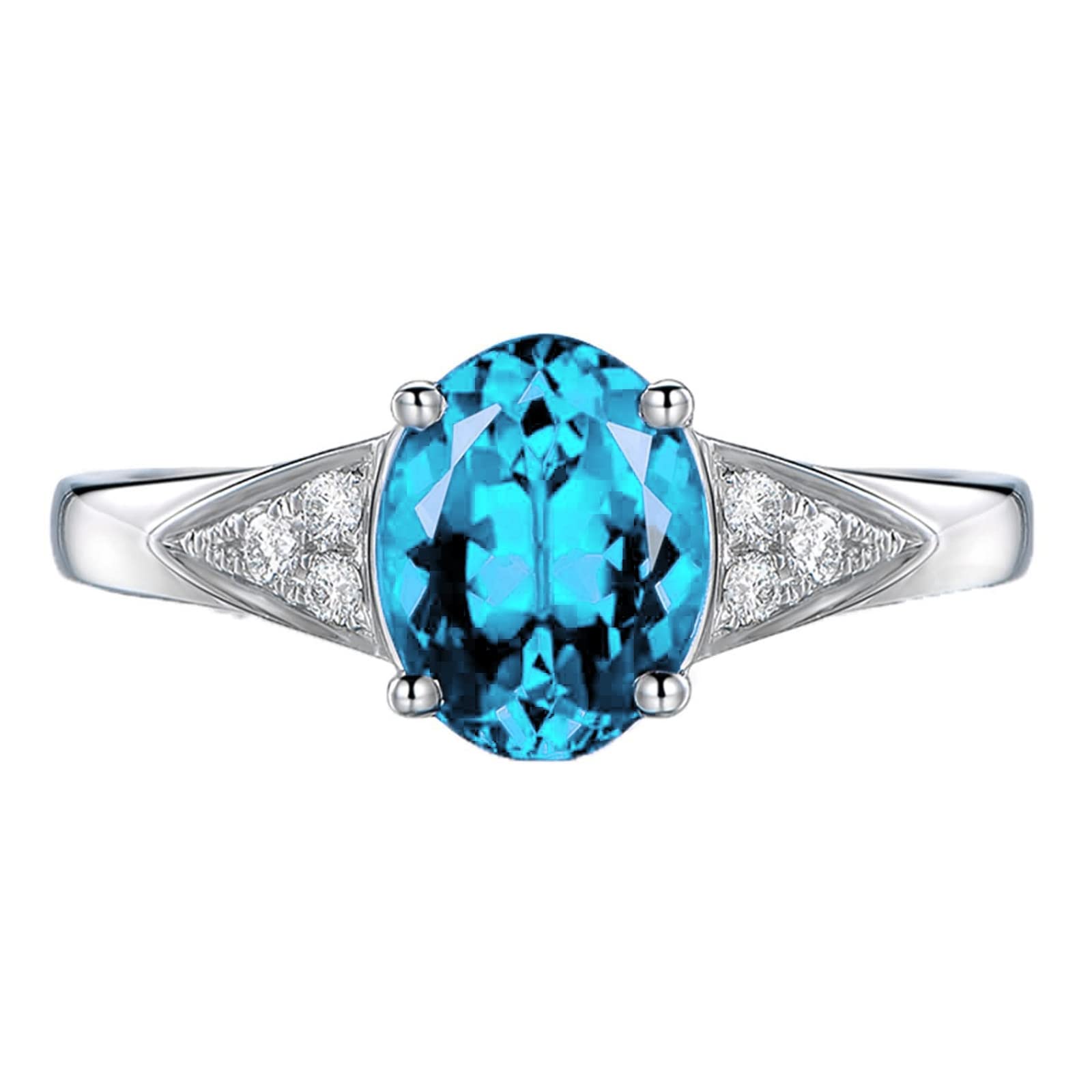 Gualiy CZ Engagement Rings for Women - Sterling Silver Oval Cubic Zirconia Wedding Band (Size 4-11) | Perfect for Proposals, Anniversaries & Bridal Jewelry