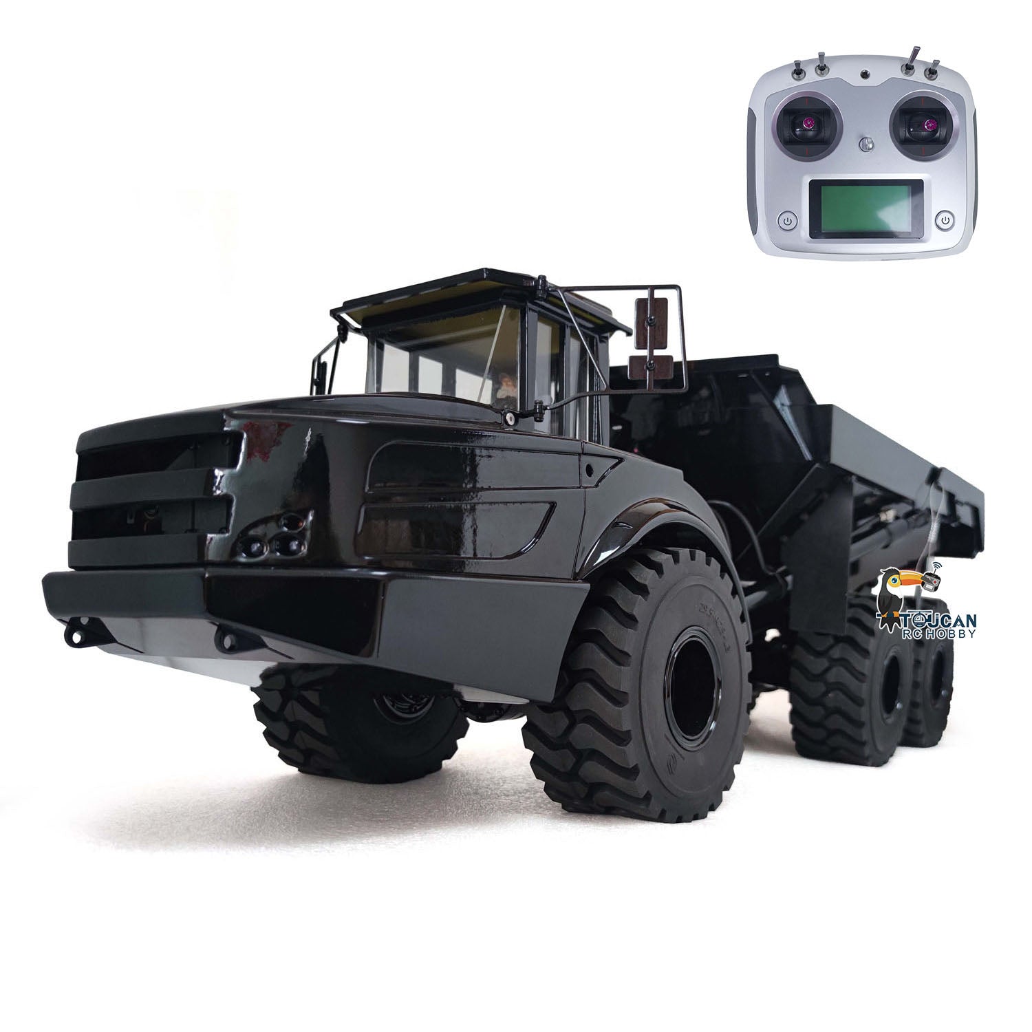 1/14 Scale A40G 6x6 Remote Control Articulated Dump Truck - Metal Hydraulic Lifting RC Construction Vehicle Toy with Servo Motor & Transmitter - Perfect for Construction Site Play, Collecting, and RC Hobby Enthusiasts