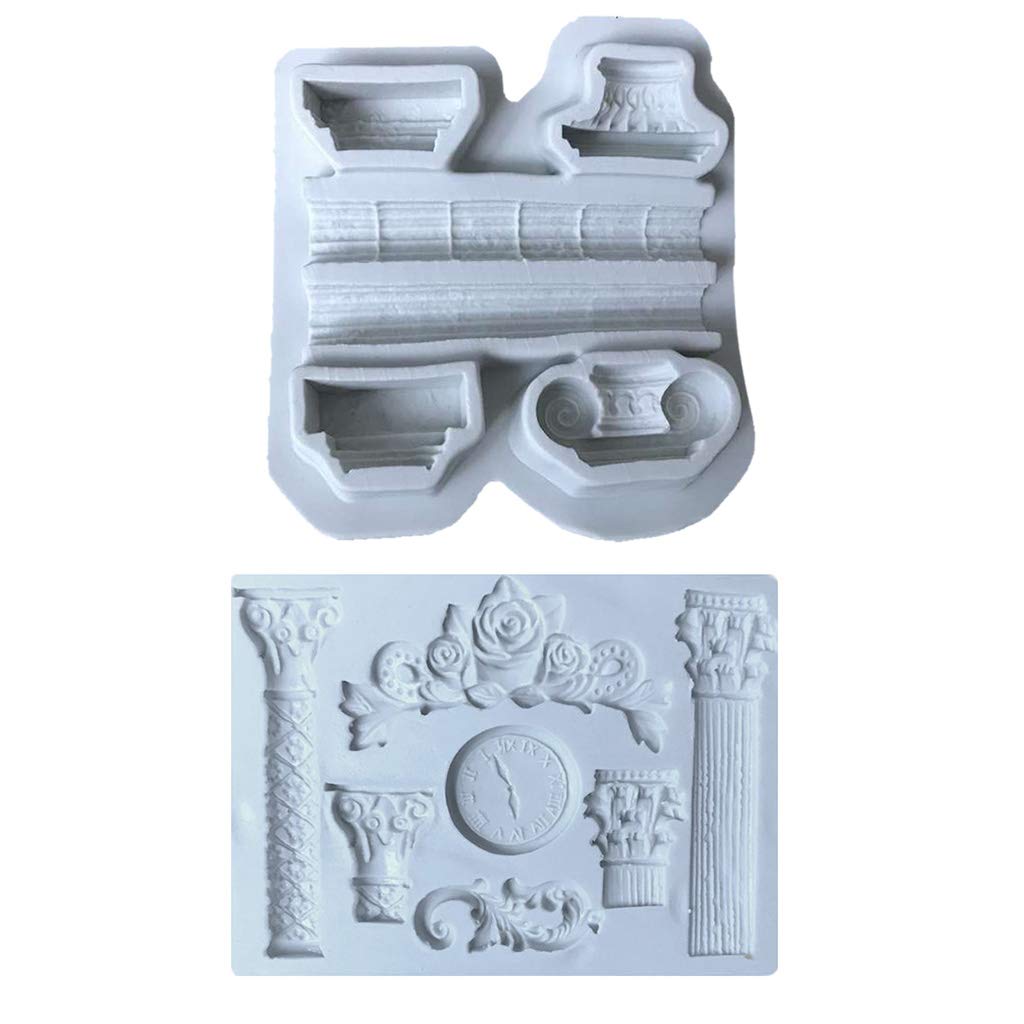 European Style Fondant Silicone Cake Decorating Molds - Roman Column Chocolate & Candy Molds for DIY Baking, Epoxy Pottery, Fondant Flowers & Lace Designs - Perfect for Wedding Cakes, Birthday Parties & Home Baking