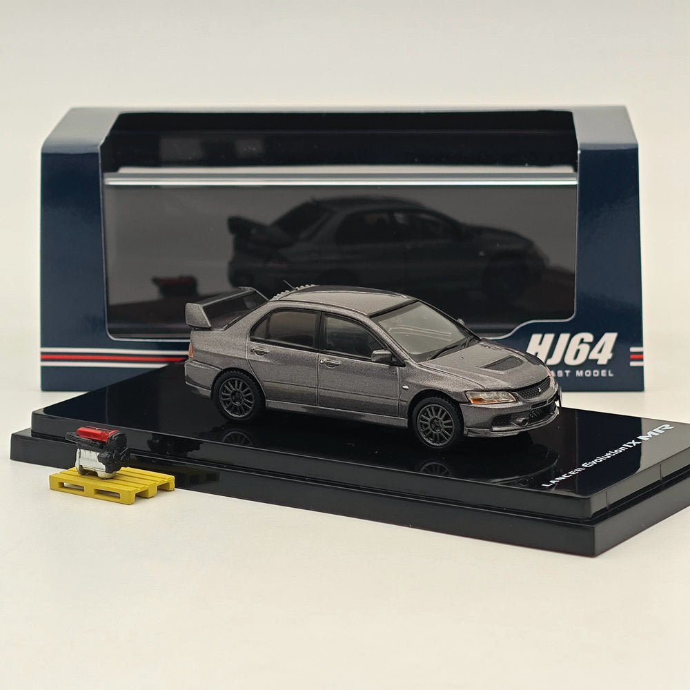 1/64 Scale Mitsubishi Lancer GSR Evolution IX MR Diecast Car Model - Gray Collectible Toy (HJ647054MP) | Perfect for Car Enthusiasts, Display Collections & Racing Game Fans