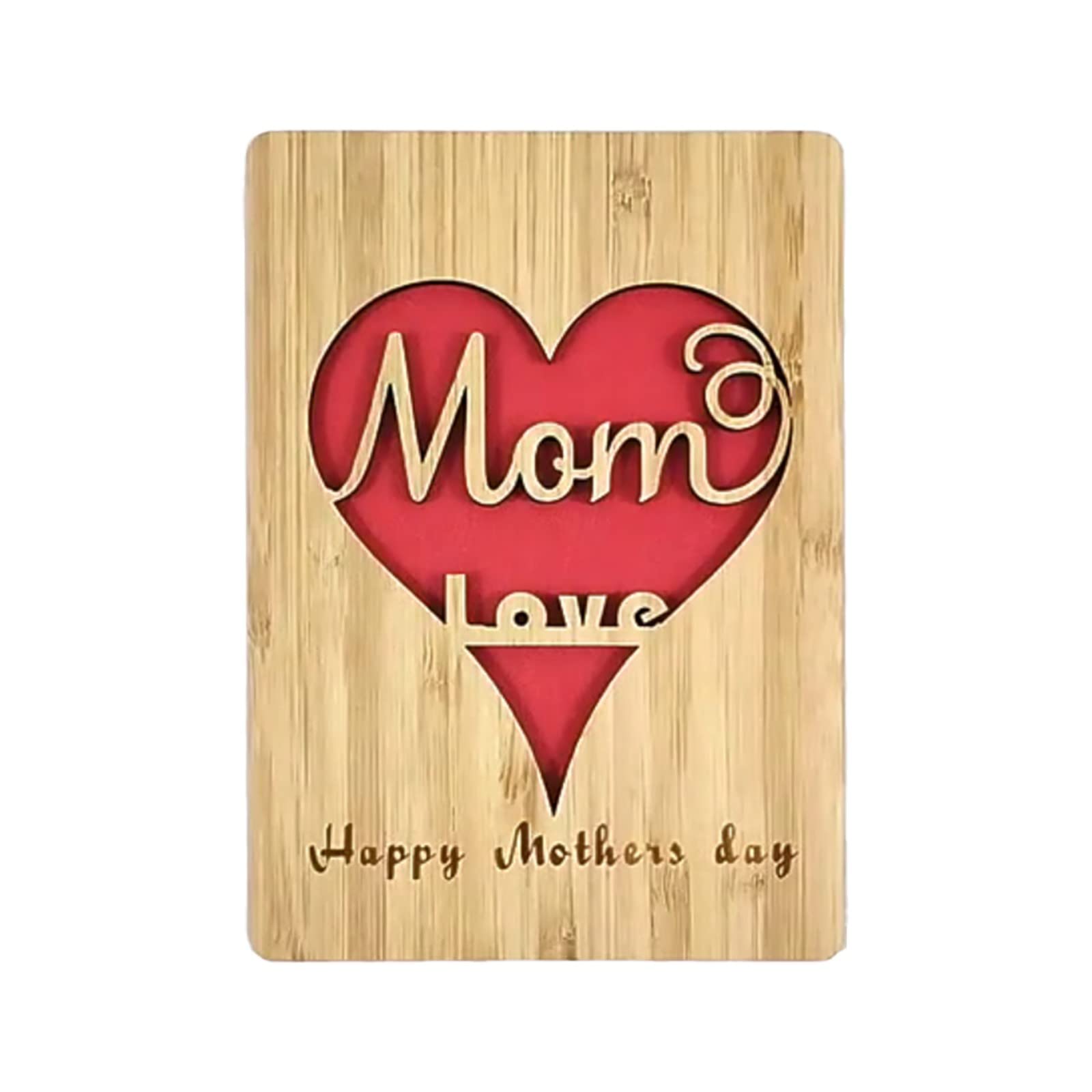 Personalized Wooden Birthday Card for Mom - Best Mother's Day Gift Box with Greeting Card for Women - Thoughtful Present from Son (Khaki, One Size) - Perfect for Mother's Day, Birthday Celebrations & Special Occasions