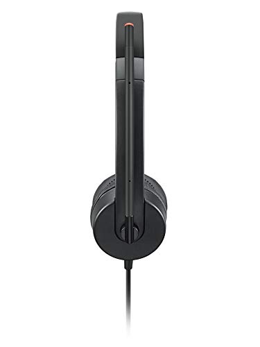 Lenovo 4XD0K25030 Stereo Analog Headset with Noise Cancelling Mic - Comfortable Over-Ear Headphones for PC, Laptop, Gaming & Office Use