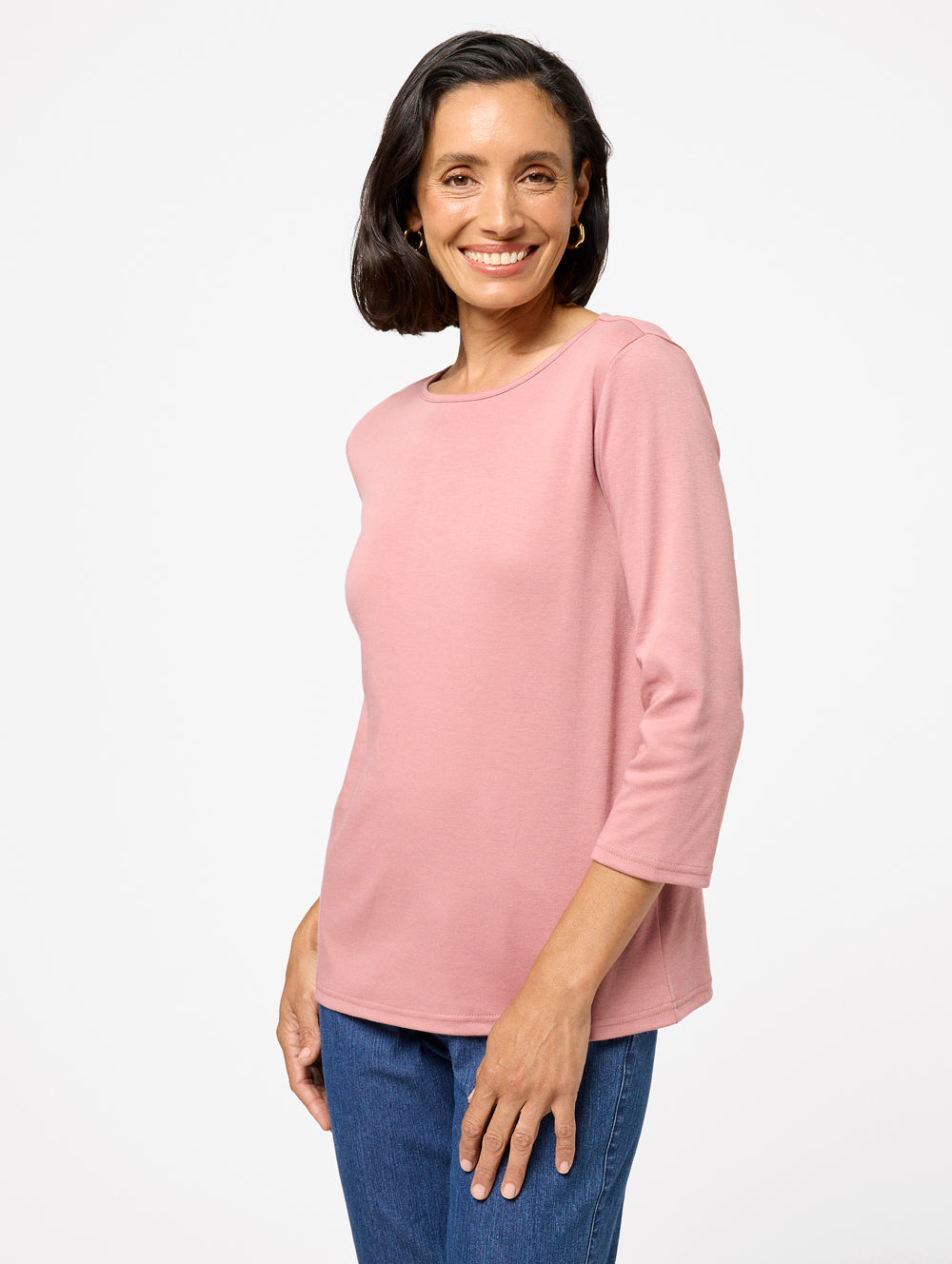 Winterlock 3/4 Sleeve Tops for Women - Soft Stretch Casual Blouse - Perfect for Office, Date Night & Everyday Wear