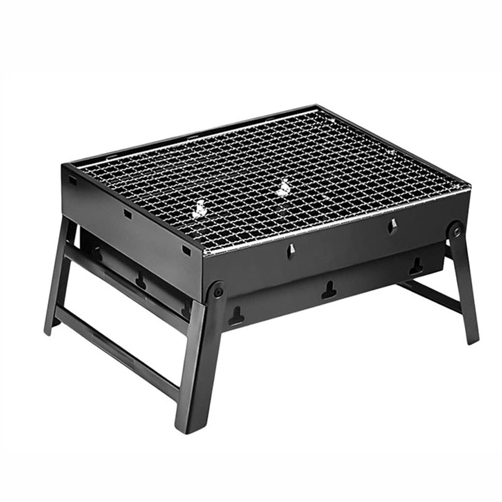 HUANMING Portable Folding BBQ Grill - Thickened Stainless Steel Outdoor Barbecue for Camping, Picnic, Backyard & Garden - Compact 44x29x23cm (17.3x11.4x9in) - Perfect for Tailgating, Beach Parties & Family Gatherings
