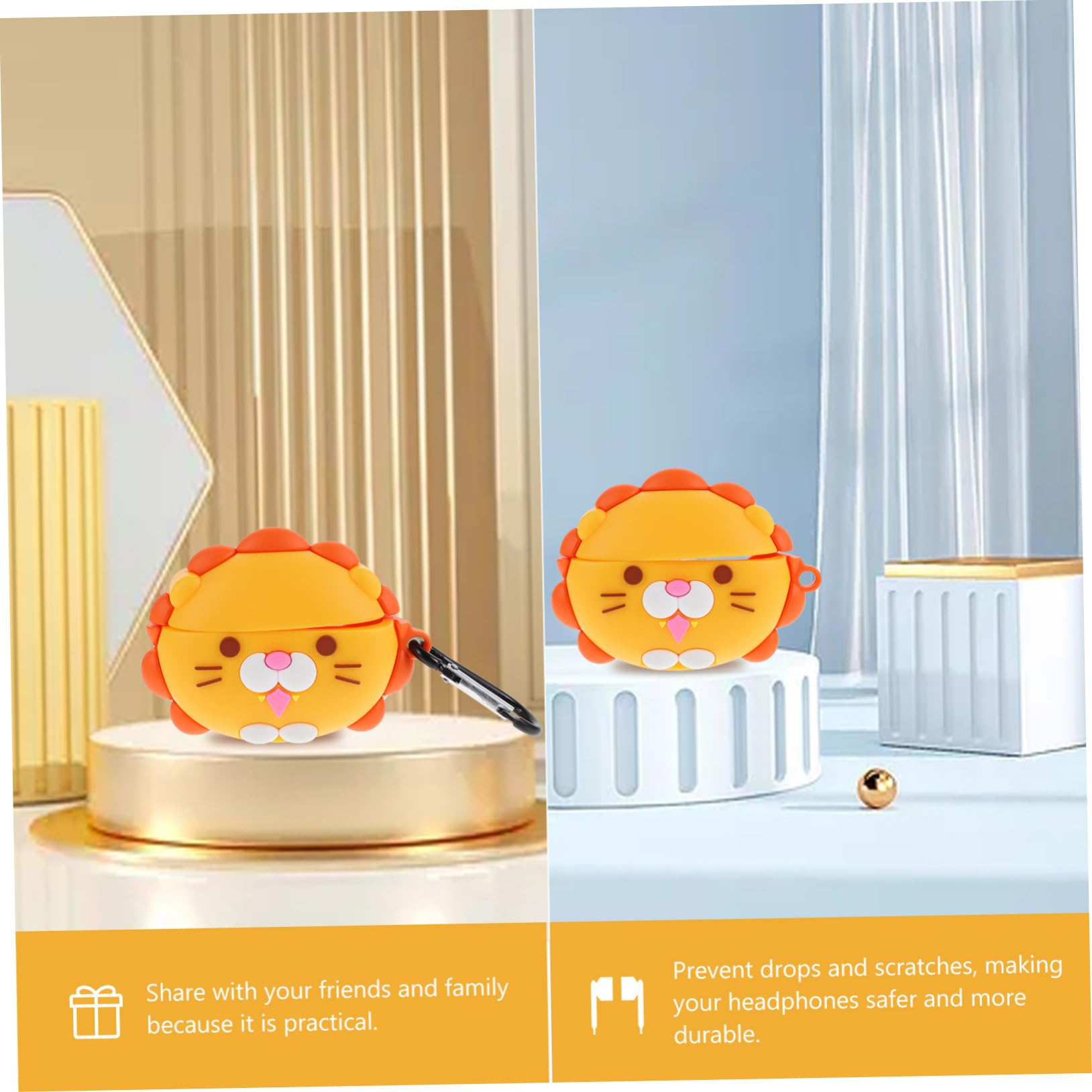 Mikikit 2-Pack Cute Headphone Case - Reliable Protector Storage Box for Earphones & Accessories - Perfect for Travel, Gym, and Daily Use