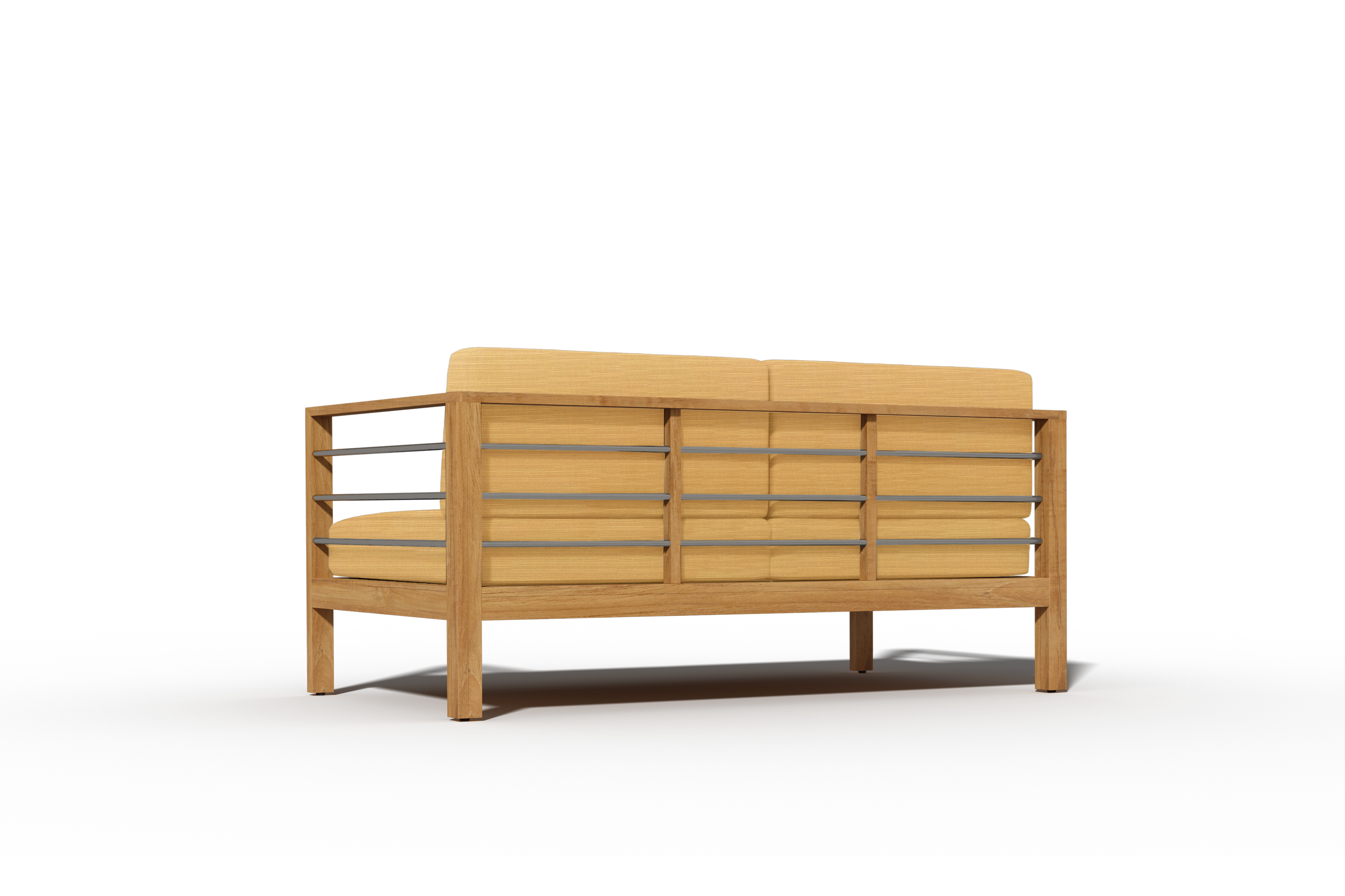 Leon 4-Piece Teak Outdoor Patio Deep Seating Set with Sunbrella Dupione Cornsilk Cushions - Perfect for Backyard, Garden & Poolside Relaxation