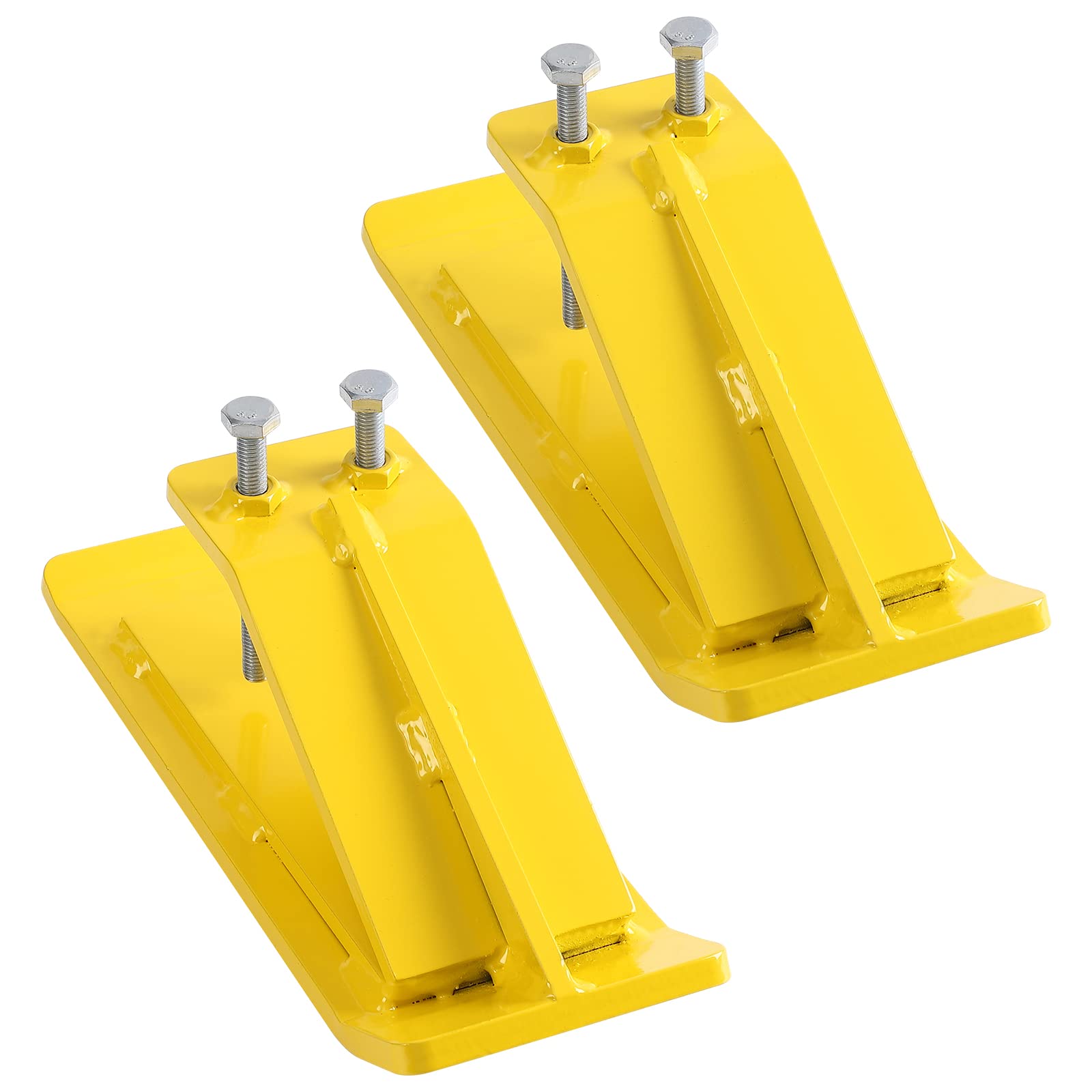 GARVEE 2-Pack Yellow Tractor Bucket Edge Protectors - Heavy Duty Skid & Turf Guards for Snow Plow & Landscaping Equipment - Fits Most Tractor Loaders & Buckets