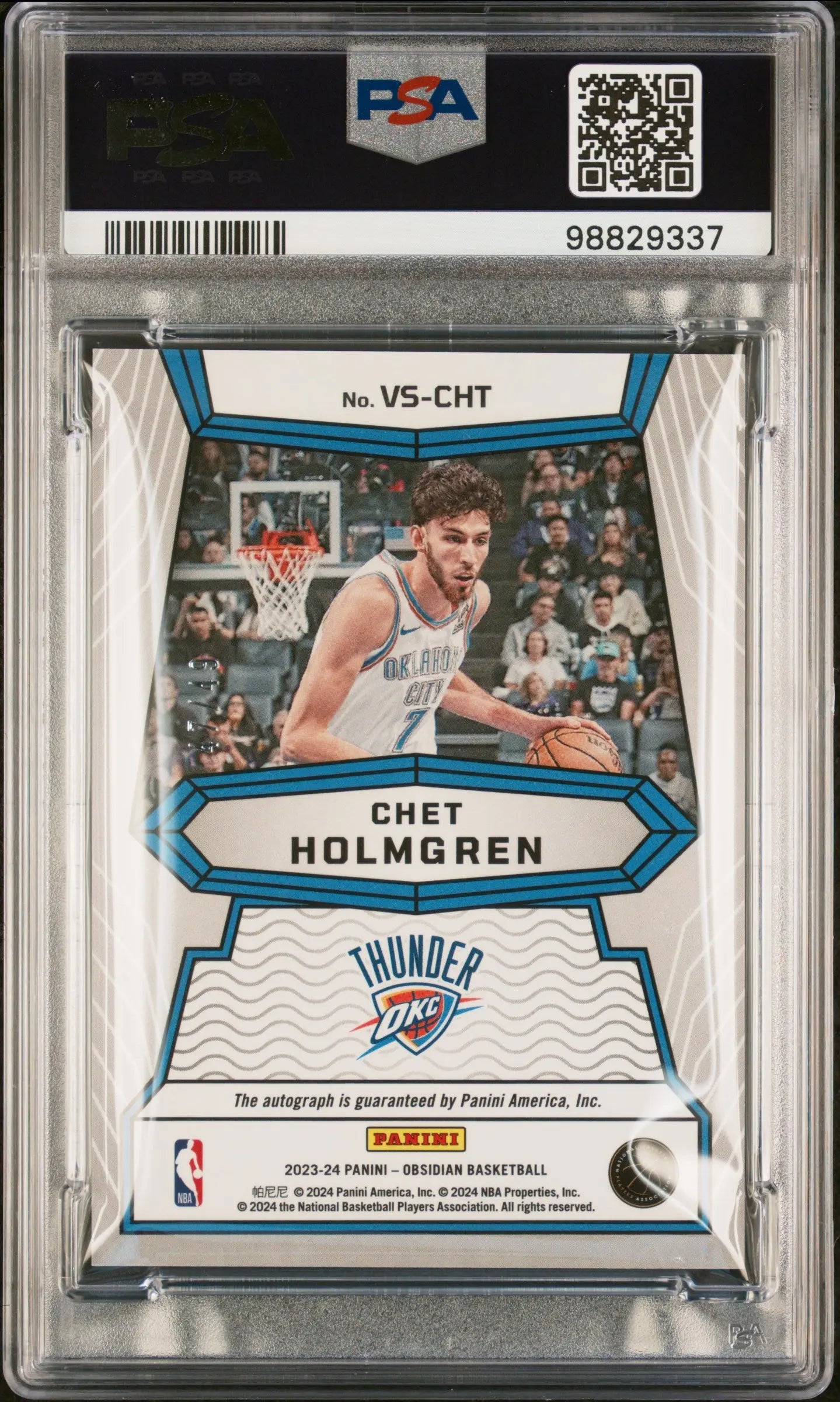 2023 Panini Obsidian Volcanic Signatures Chet Holmgren PSA 10 Purple Flood /49 - Rare Basketball Trading Card for Collectors & Investors - Perfect for Display, Gifts, and Sports Memorabilia Collections