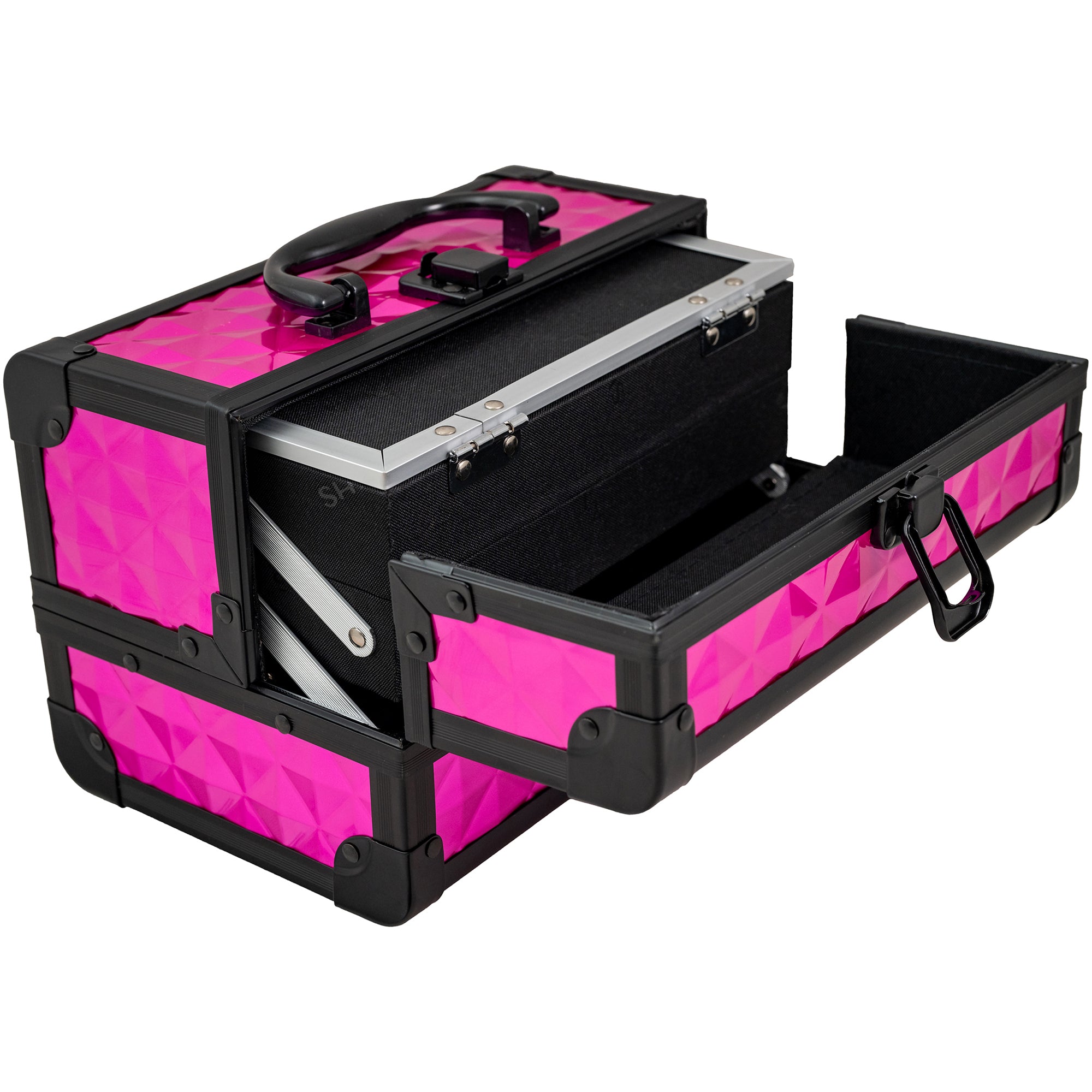 Professional Makeup Train Case with Mirror - Portable Cosmetic Organizer for Makeup Artists & Travel - Perfect for Salon, Home, and On-the-Go Beauty Needs