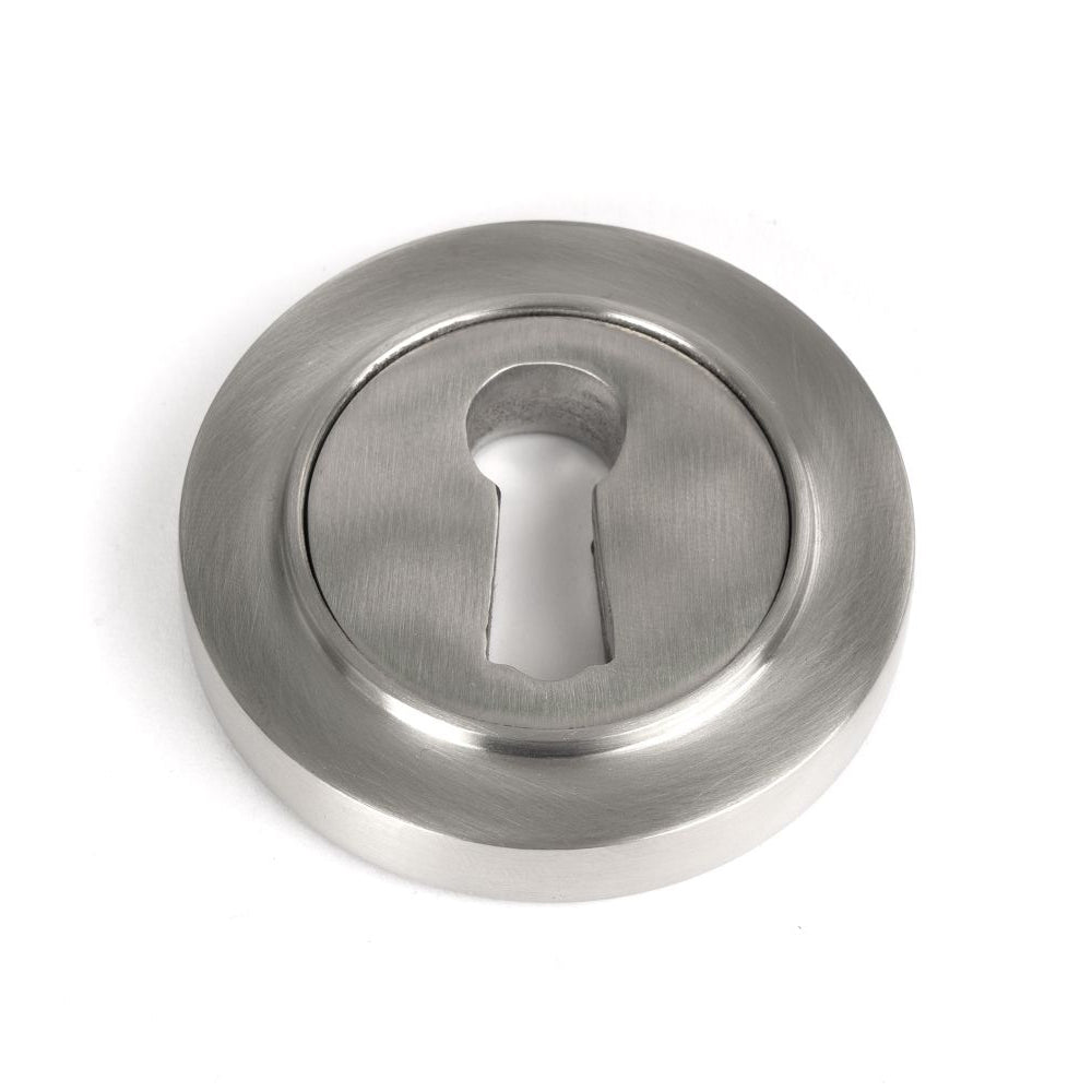 Stainless Steel Satin Finish Round Art Deco Concealed Escutcheon Plate - Perfect for Vintage Bathroom & Door Hardware Upgrade
